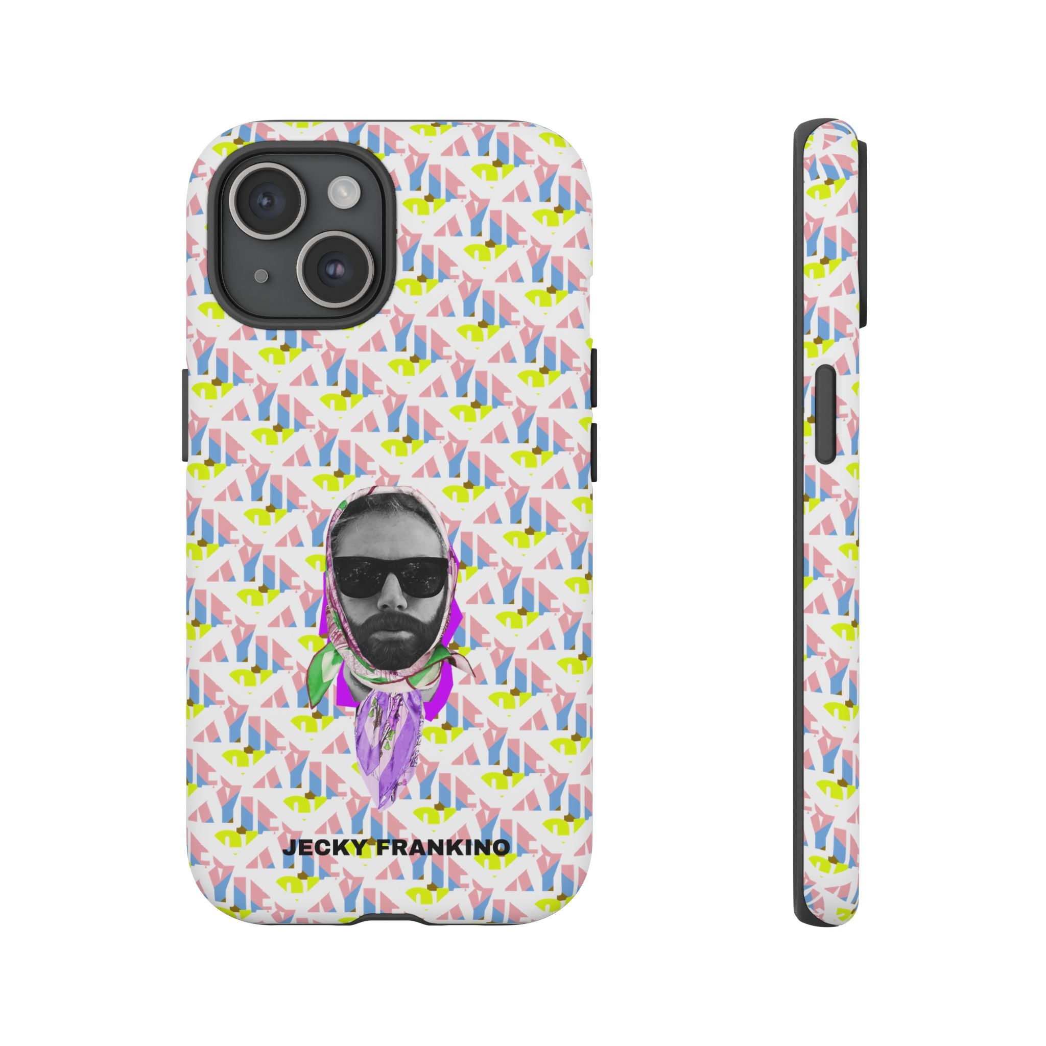 JECKY Retro Geometric Pattern with Sunglass Portrait Phone Case | Tough Cases