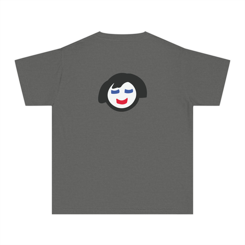 Smiling Face Graphic Youth Tee | Minimal Emoji Back Print