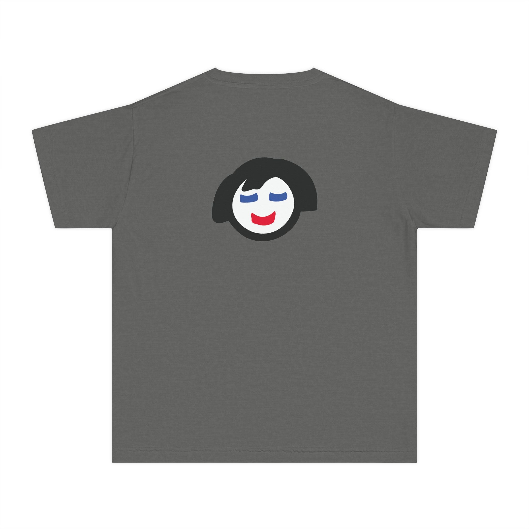 Smiling Face Graphic Youth Tee | Minimal Emoji Back Print
