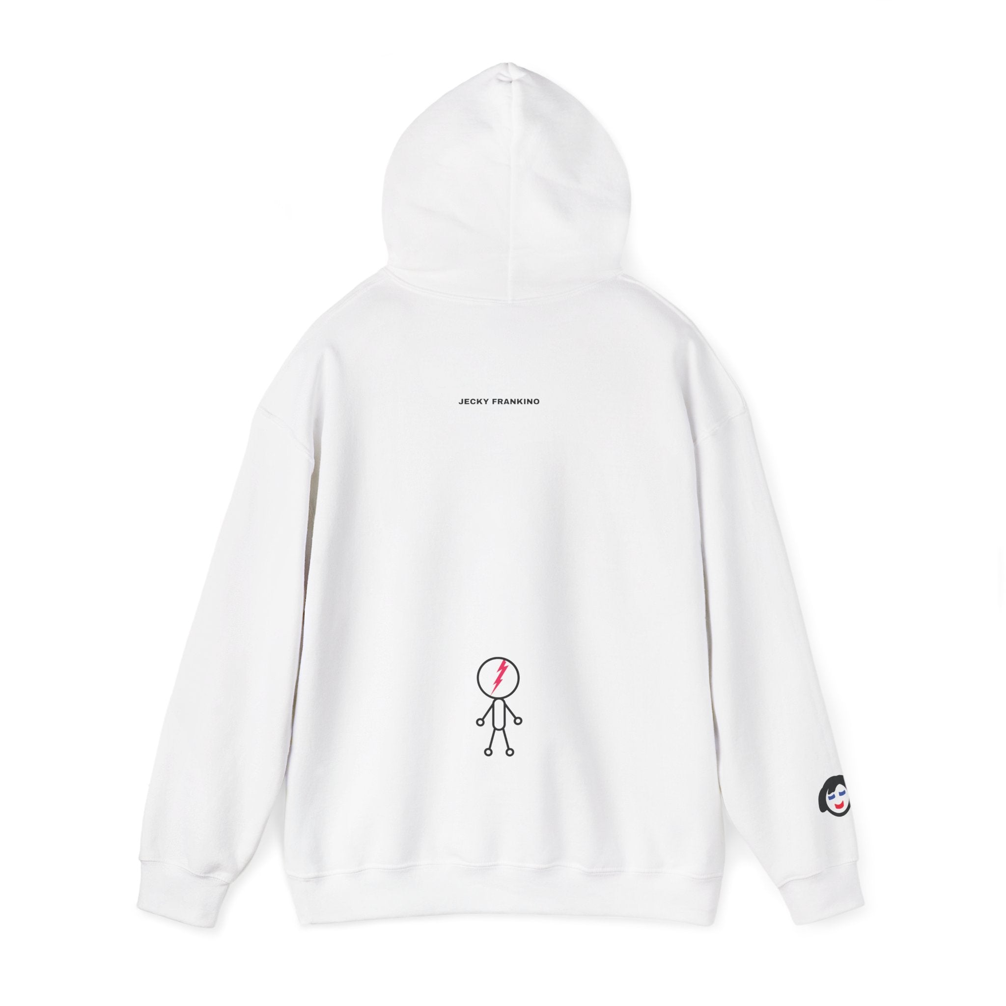 Smiling Rainbow Face JECKY FRANKINO Hoodie | Minimal Pastel Graphic Sweatshirt