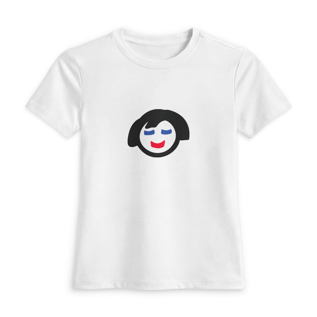 Smiling Face Jecky Frankino Tee | Black Women's Fitted T-Shirt