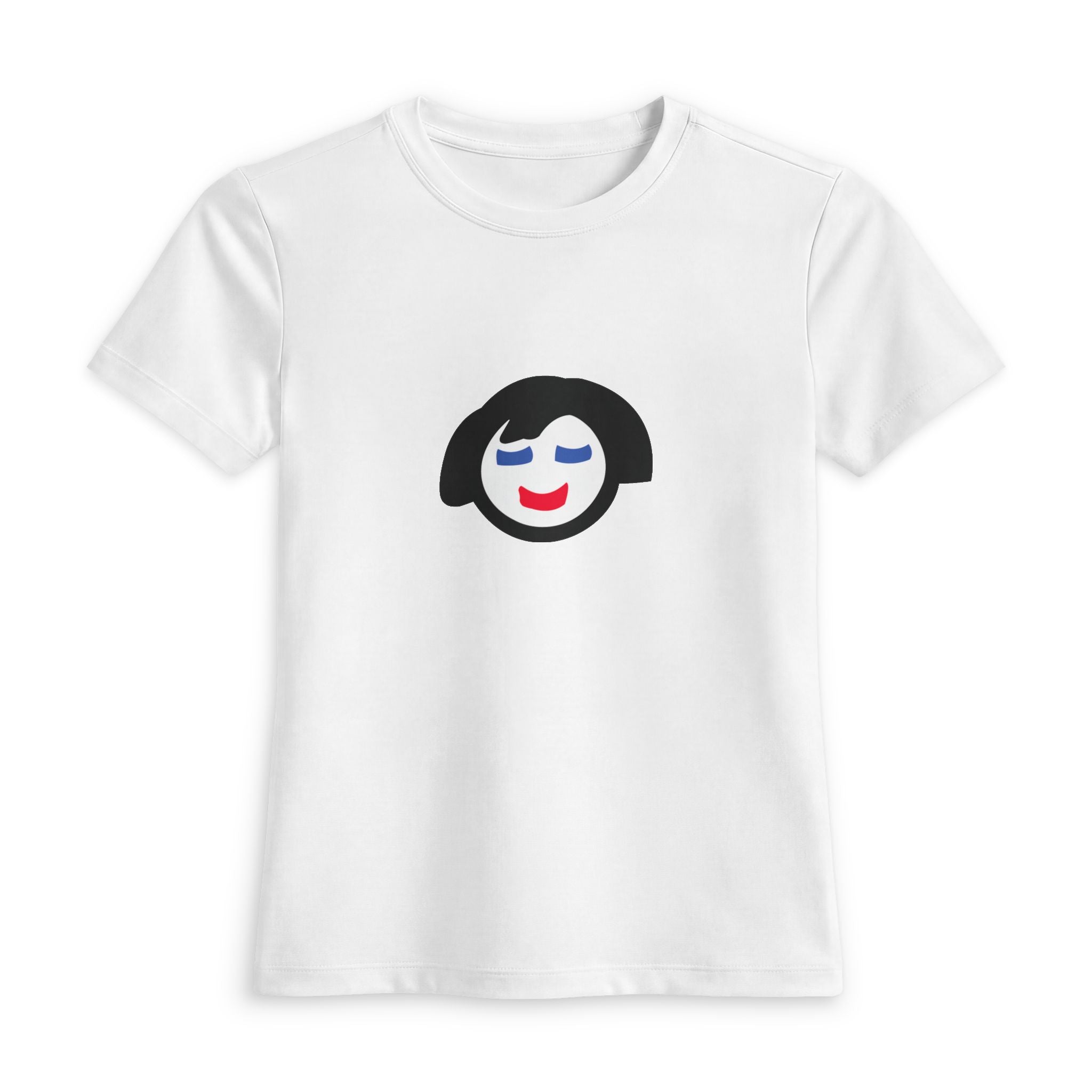 Smiling Face Jecky Frankino Tee | Black Women's Fitted T-Shirt