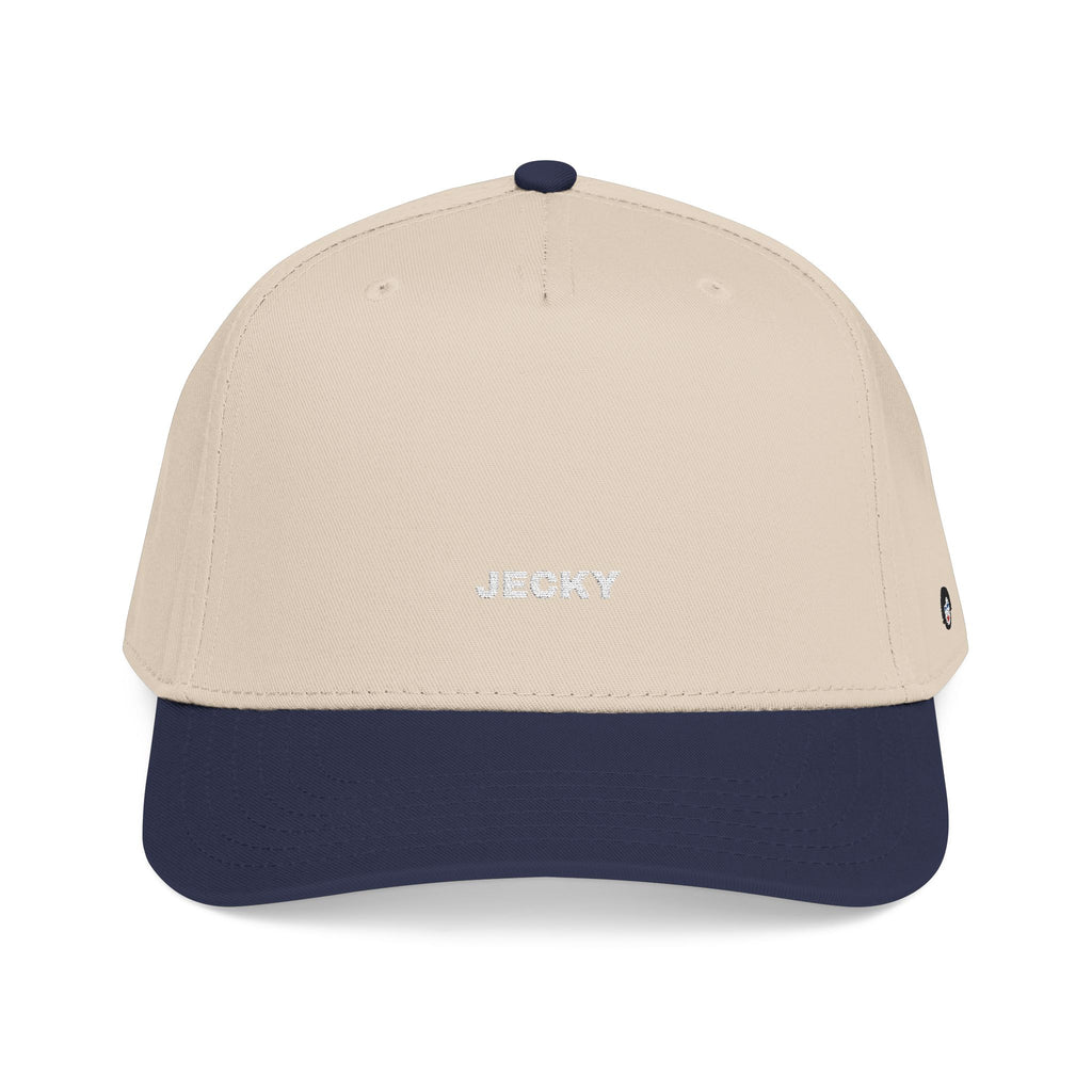 Yellow Script Logo Mid Profile Baseball Cap | Two-Tone Brim, Embroidered Back Logo
