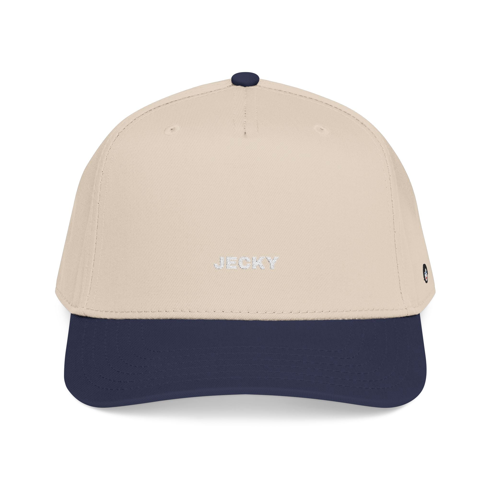Yellow Script Logo Mid Profile Baseball Cap | Two-Tone Brim, Embroidered Back Logo