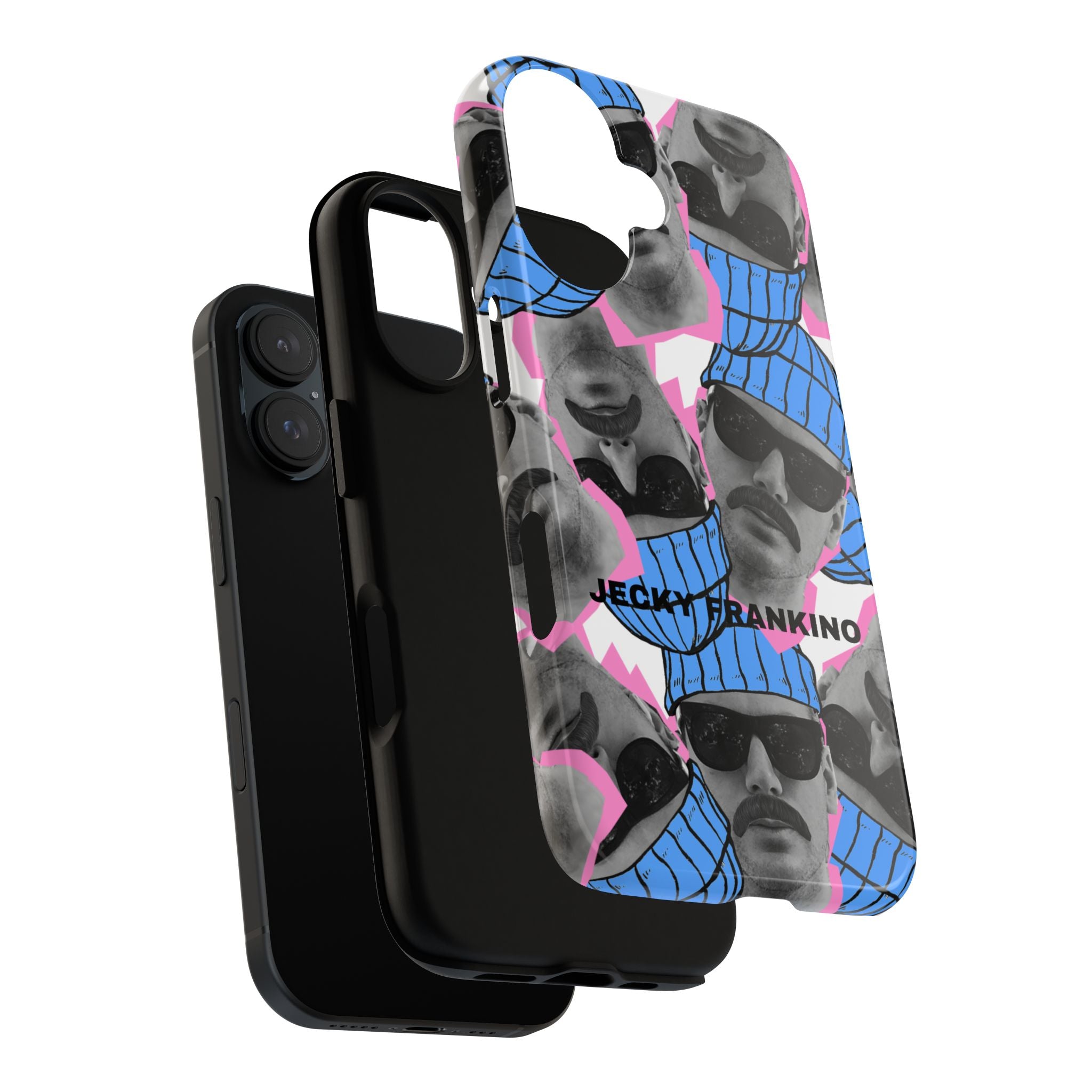 Retro Beanie Portraits phone case | iPhone protective case, quirky face collage