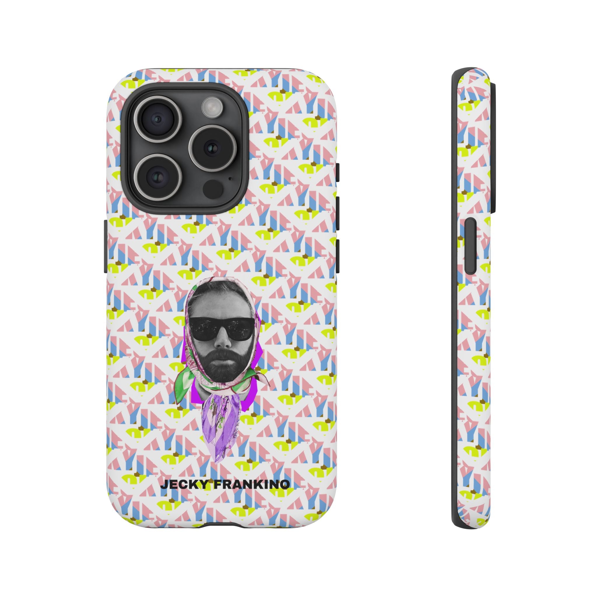 JECKY Retro Geometric Pattern with Sunglass Portrait Phone Case | Tough Cases