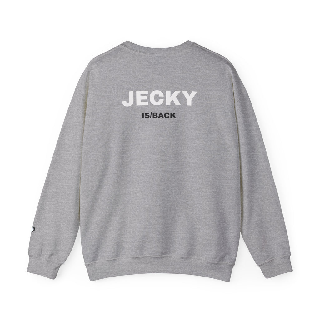 JECKY is/back Crewneck Sweatshirt | Minimal Back Text Design