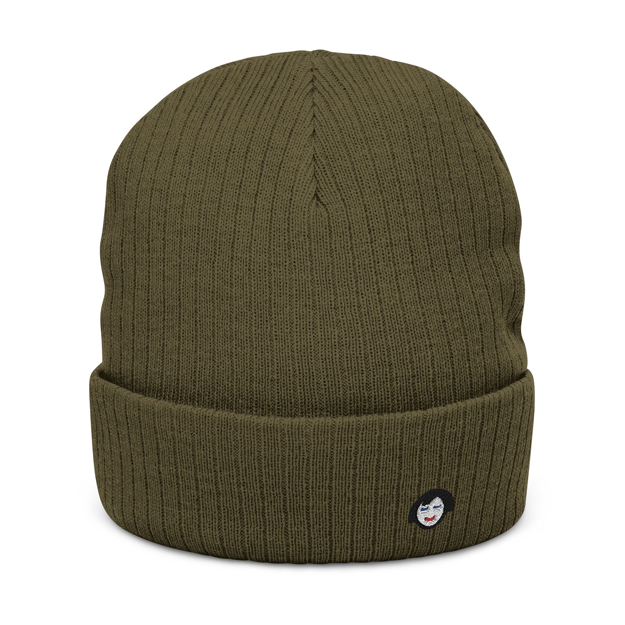Tiny JECKY Face Beanie | Ribbed Knit Embroidered Hat