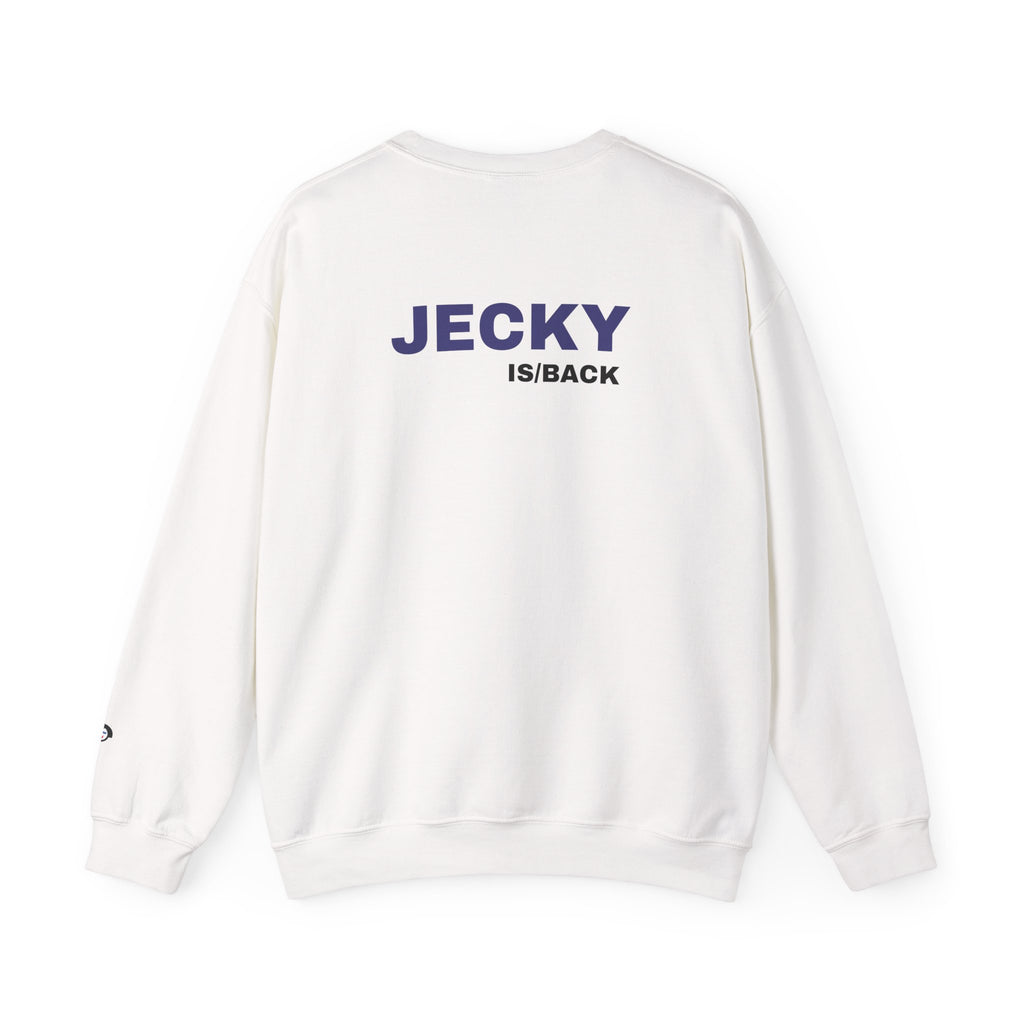 JECKY is/back Crewneck Sweatshirt | Minimal Back Text Design
