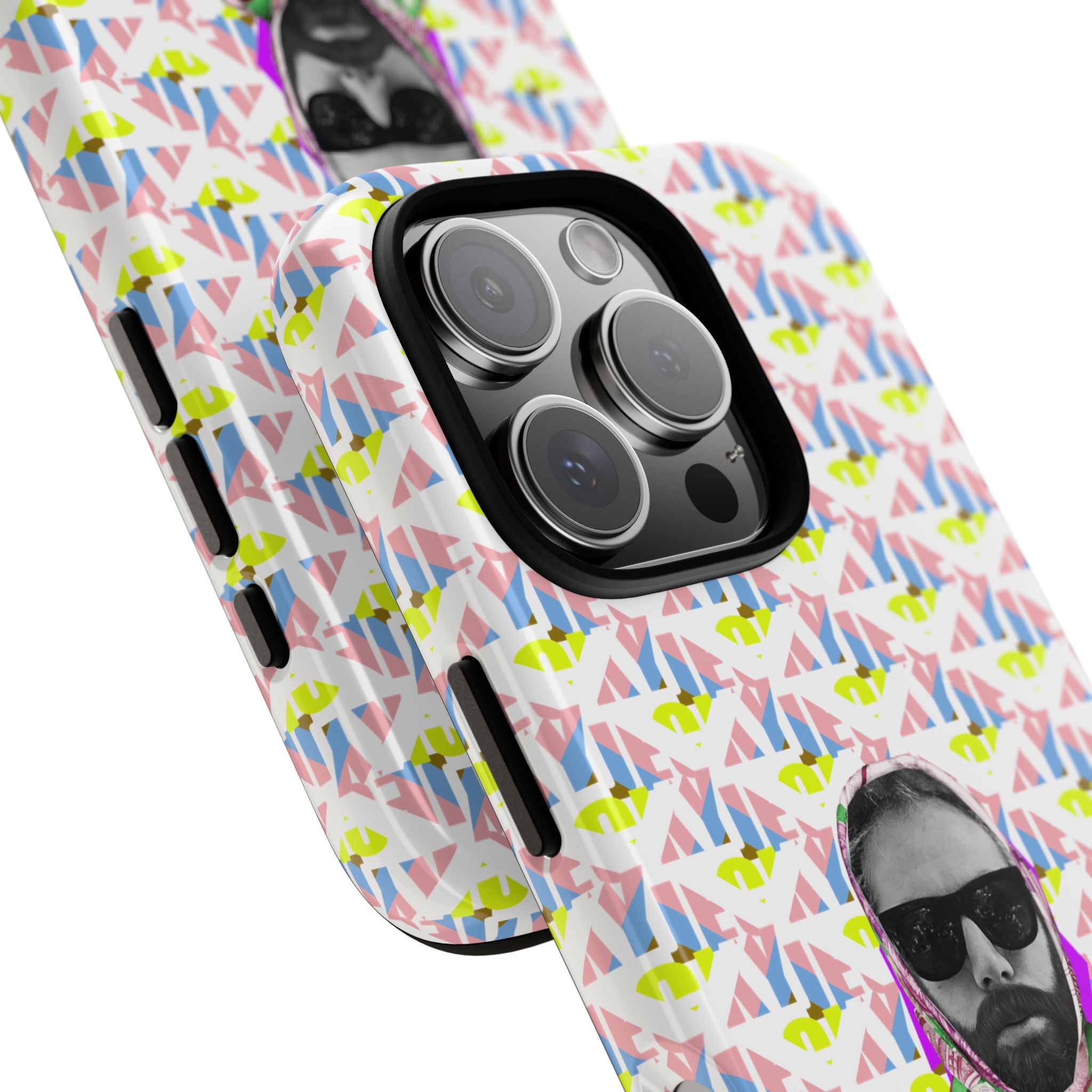 JECKY Retro Geometric Pattern with Sunglass Portrait Phone Case | Tough Cases