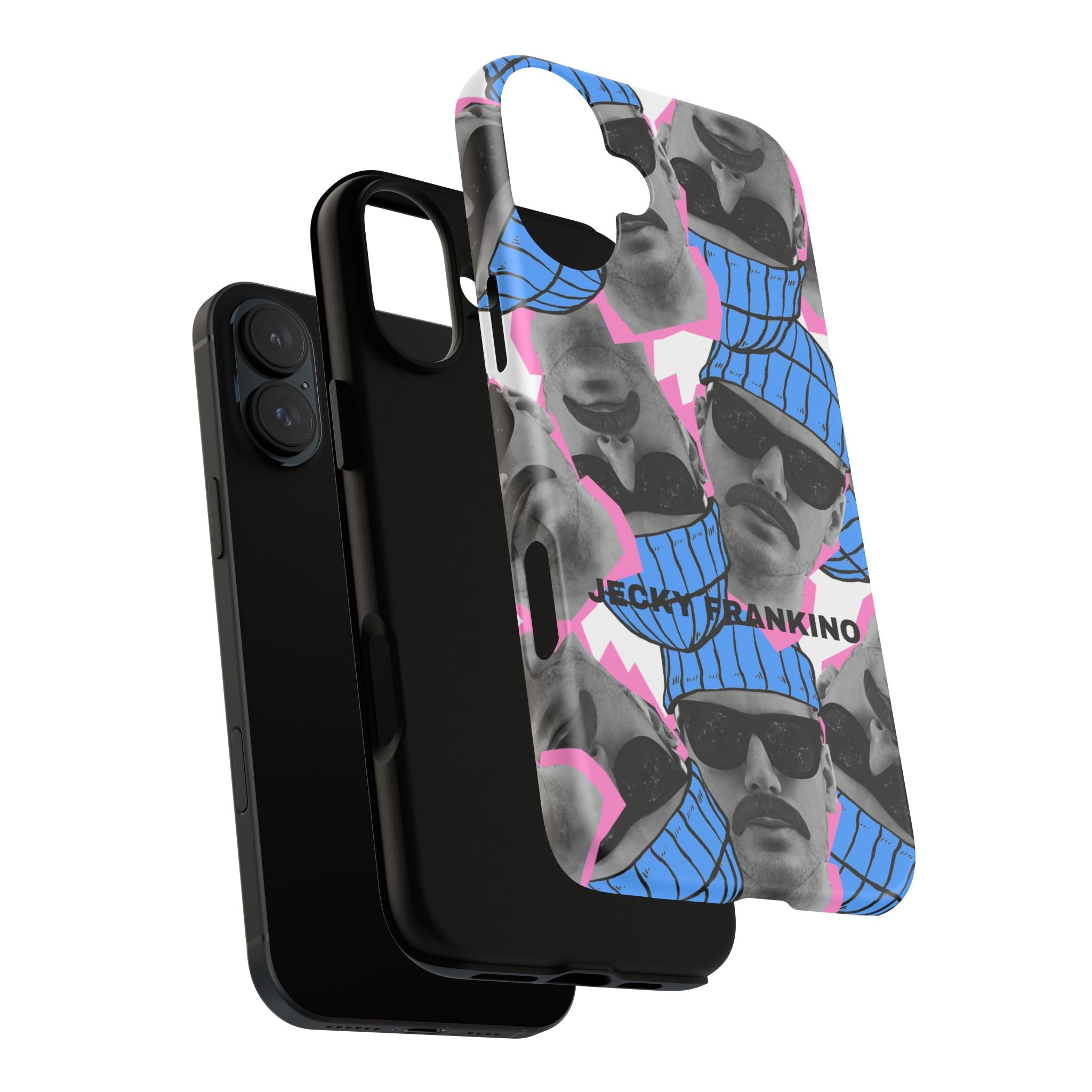 Retro Beanie Portraits phone case | iPhone protective case, quirky face collage