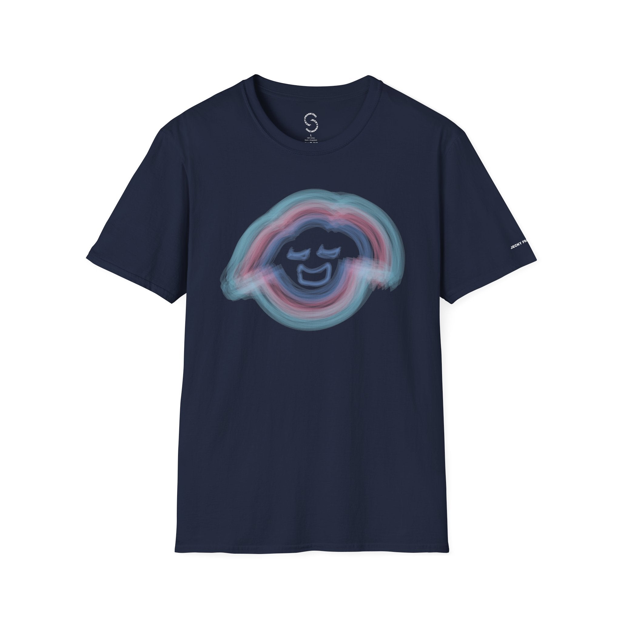 Smiling Rainbow Jecky Frankino Face T-Shirt | Pastel Vaporwave Smile Tee