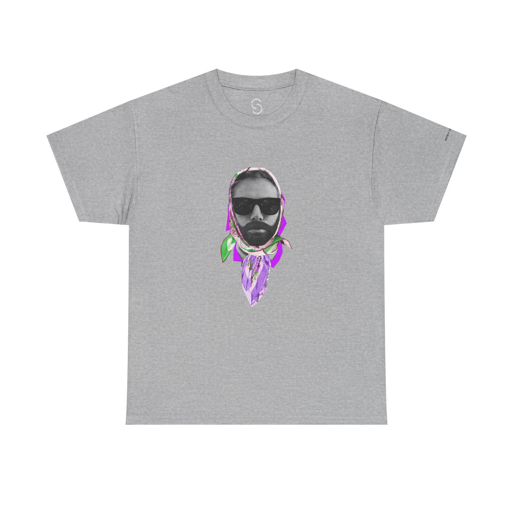 JECKY Fuxia FOULARD  Man  T-Shirt | Retro Portrait, Sunglasses, Vaporwave Accent