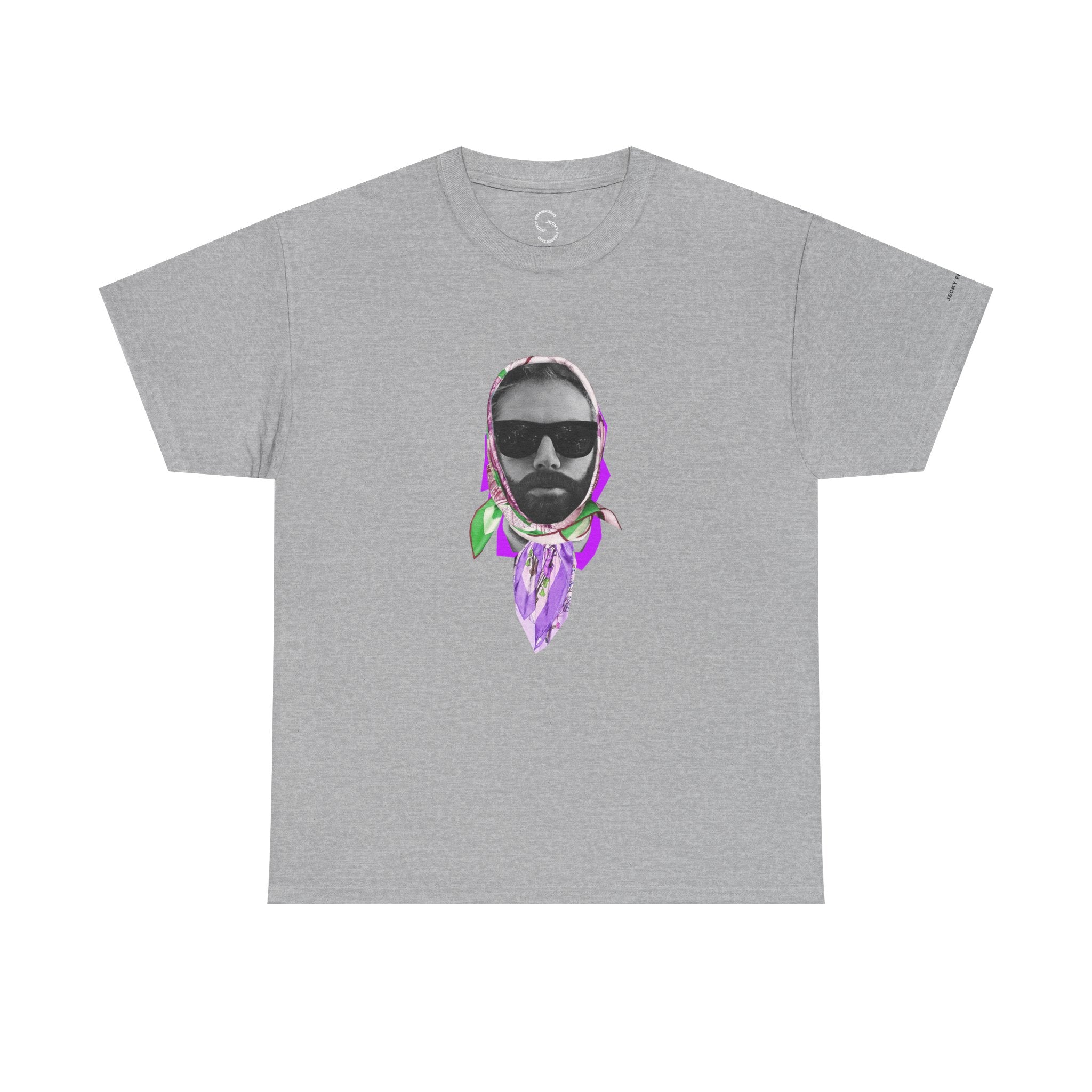 JECKY Fuxia FOULARD  Man  T-Shirt | Retro Portrait, Sunglasses, Vaporwave Accent