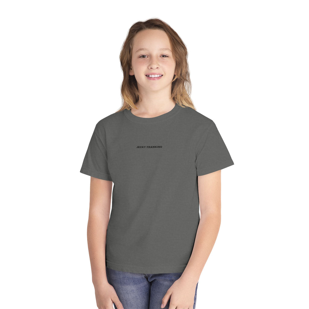 Smiling Face Graphic Youth Tee | Minimal Emoji Back Print