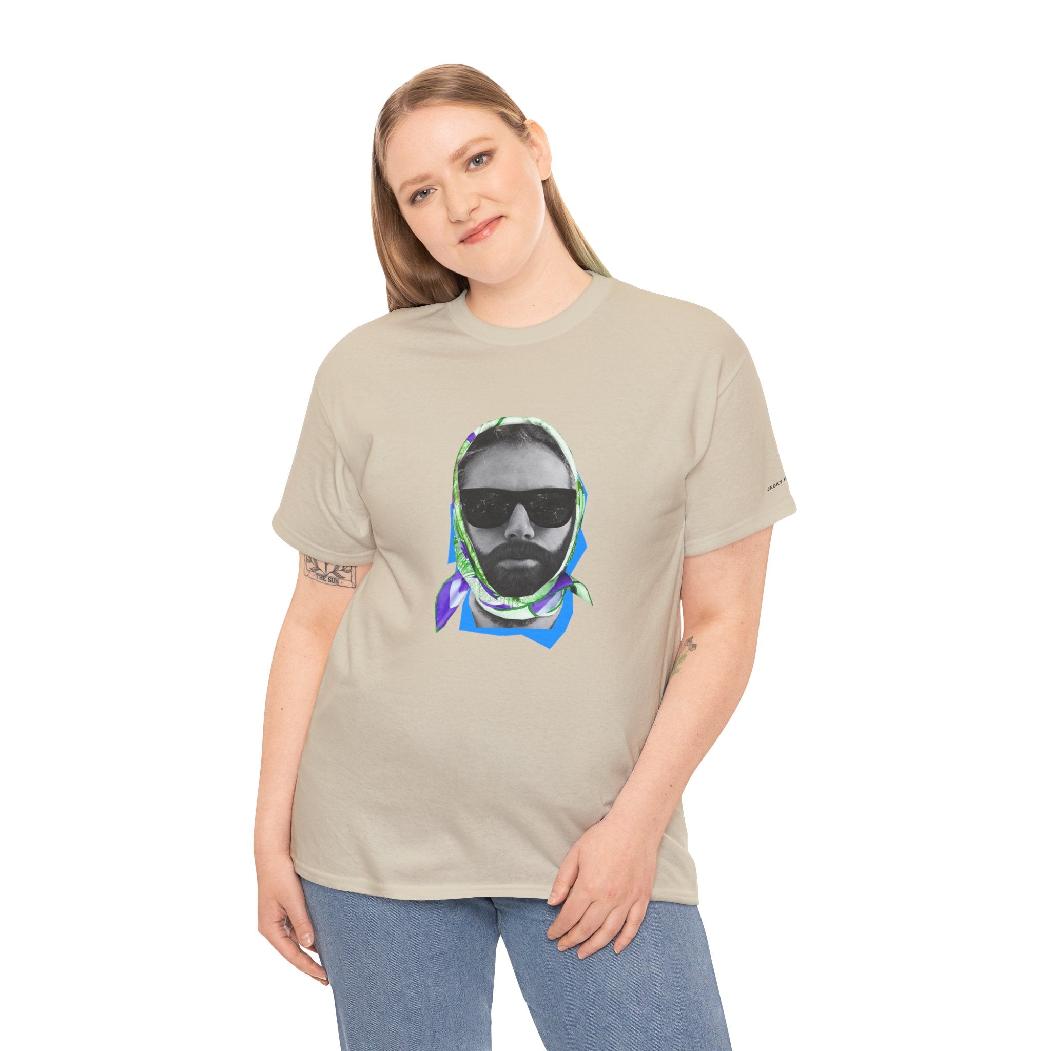 JECKY FOULARD  Man  T-Shirt | Retro Portrait, Sunglasses, Vaporwave Accent