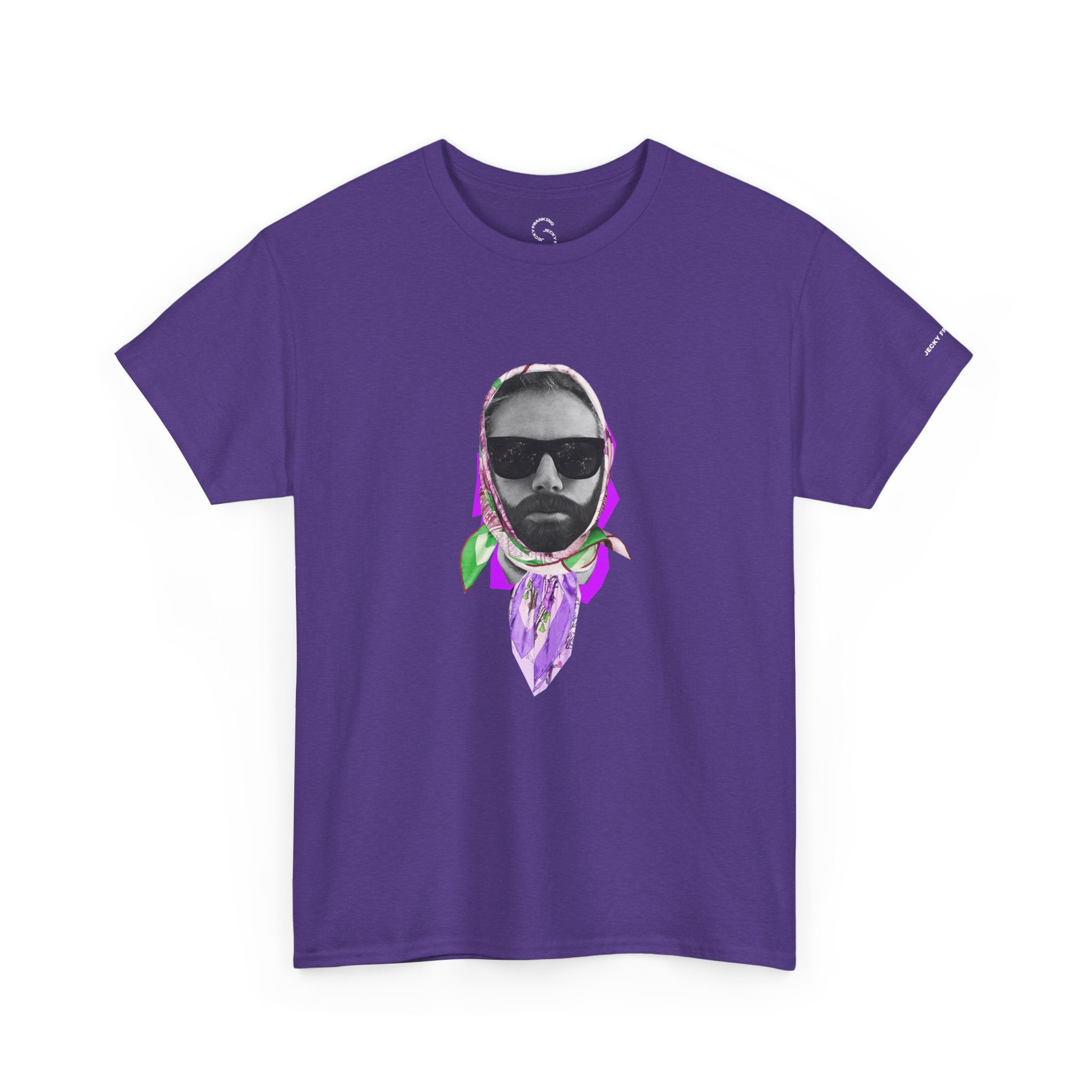 JECKY Fuxia FOULARD  Man  T-Shirt | Retro Portrait, Sunglasses, Vaporwave Accent
