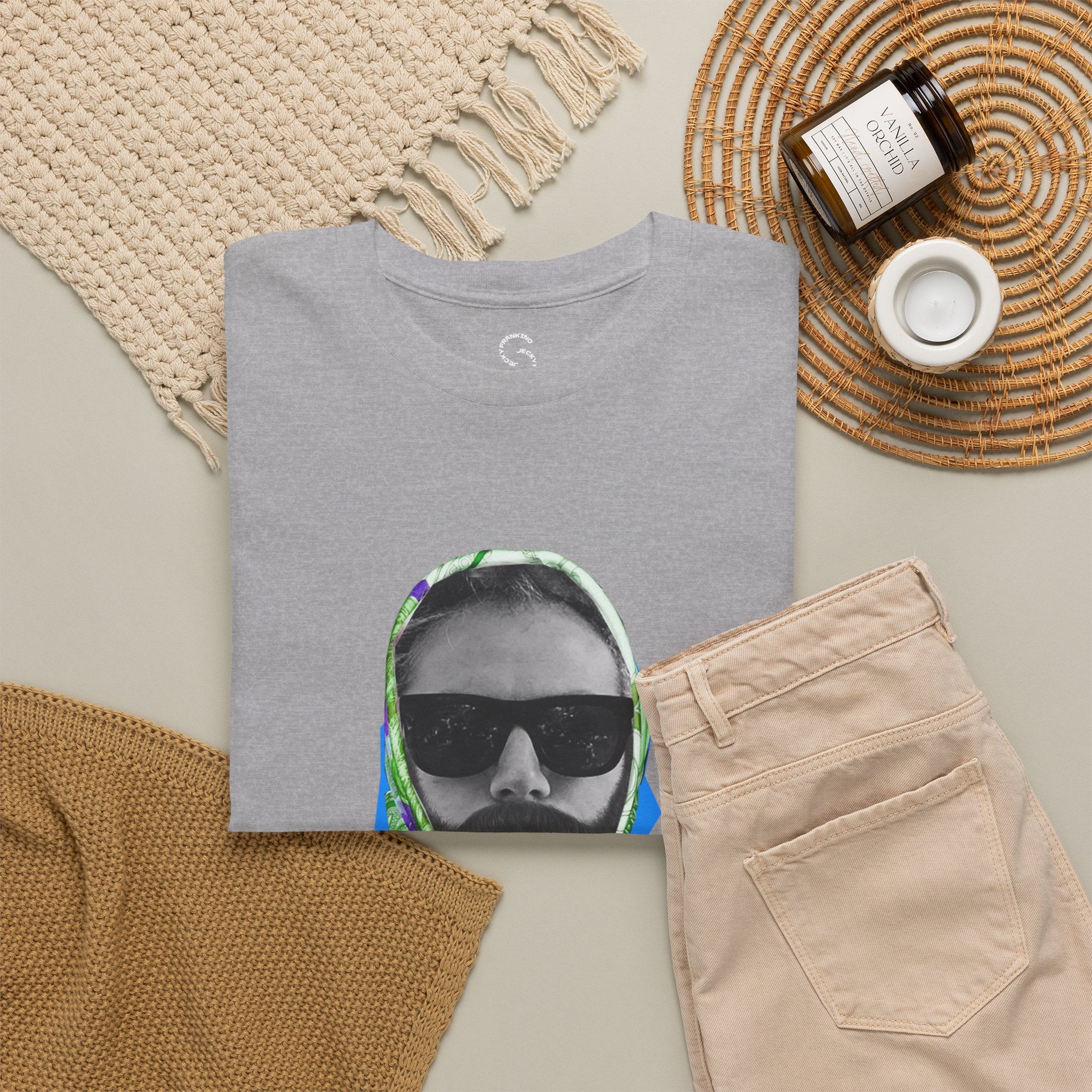 JECKY FOULARD  Man  T-Shirt | Retro Portrait, Sunglasses, Vaporwave Accent