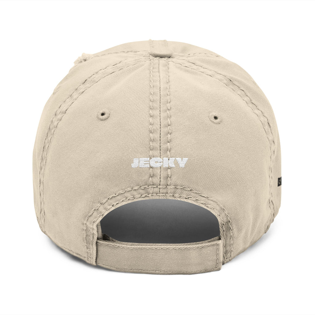 Smiling JECKY  Face Logo  Hat | Embroidered Distressed Cap