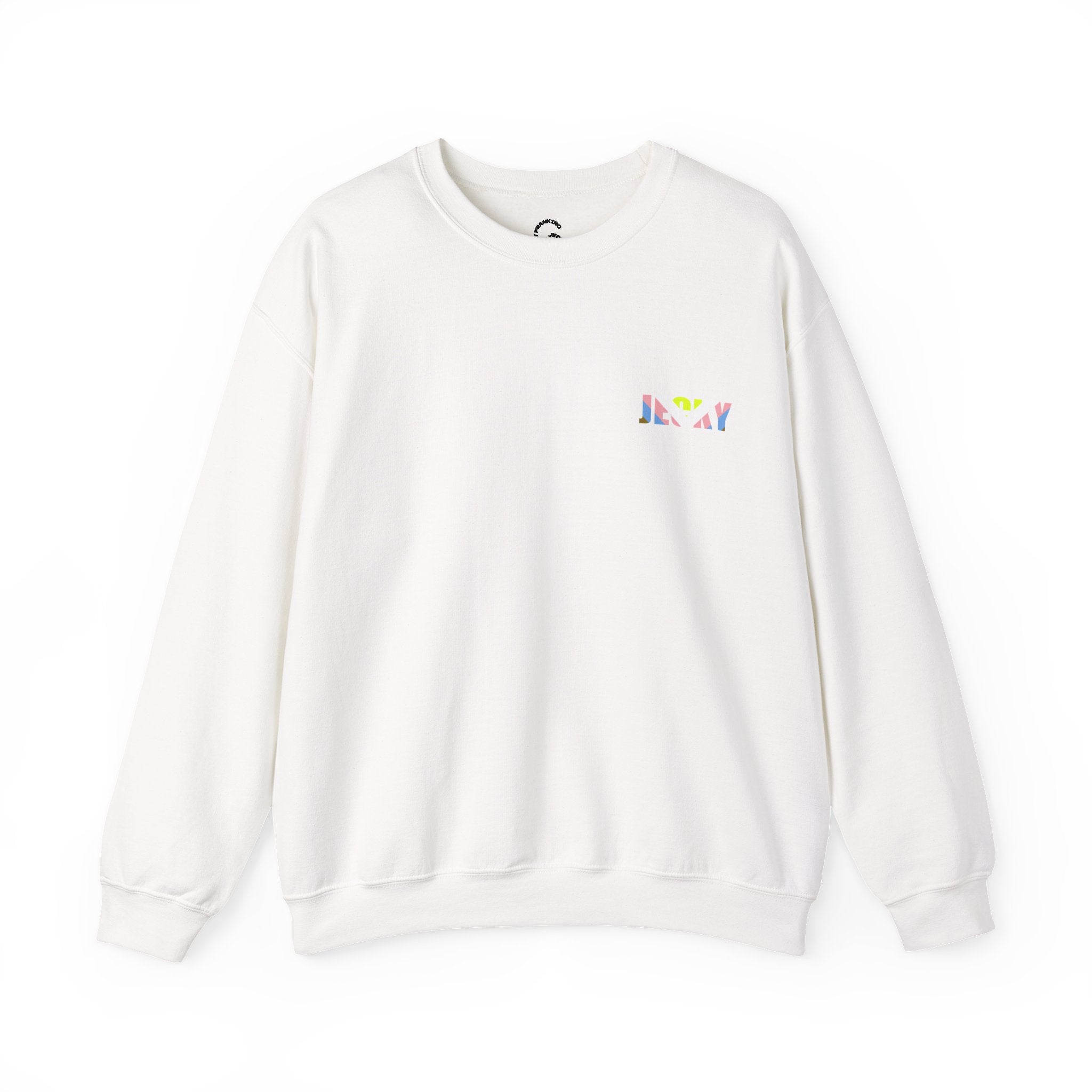 Pastel Smiley Rainbow Crewneck Sweatshirt | Soft Cloud Face Design