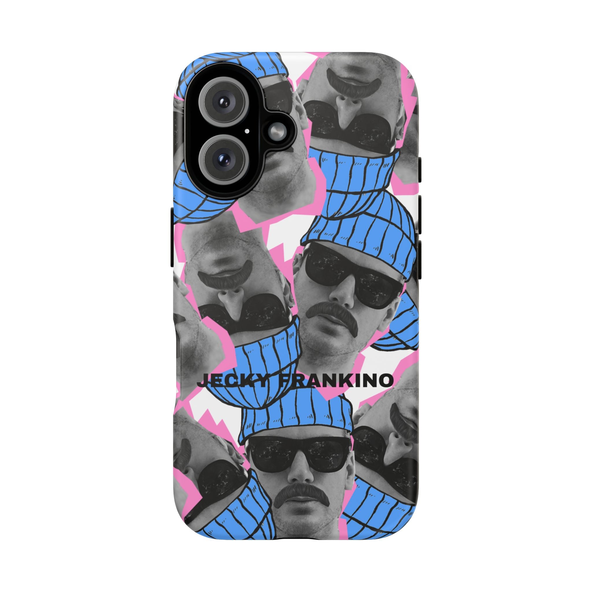 Retro Beanie Portraits phone case | iPhone protective case, quirky face collage