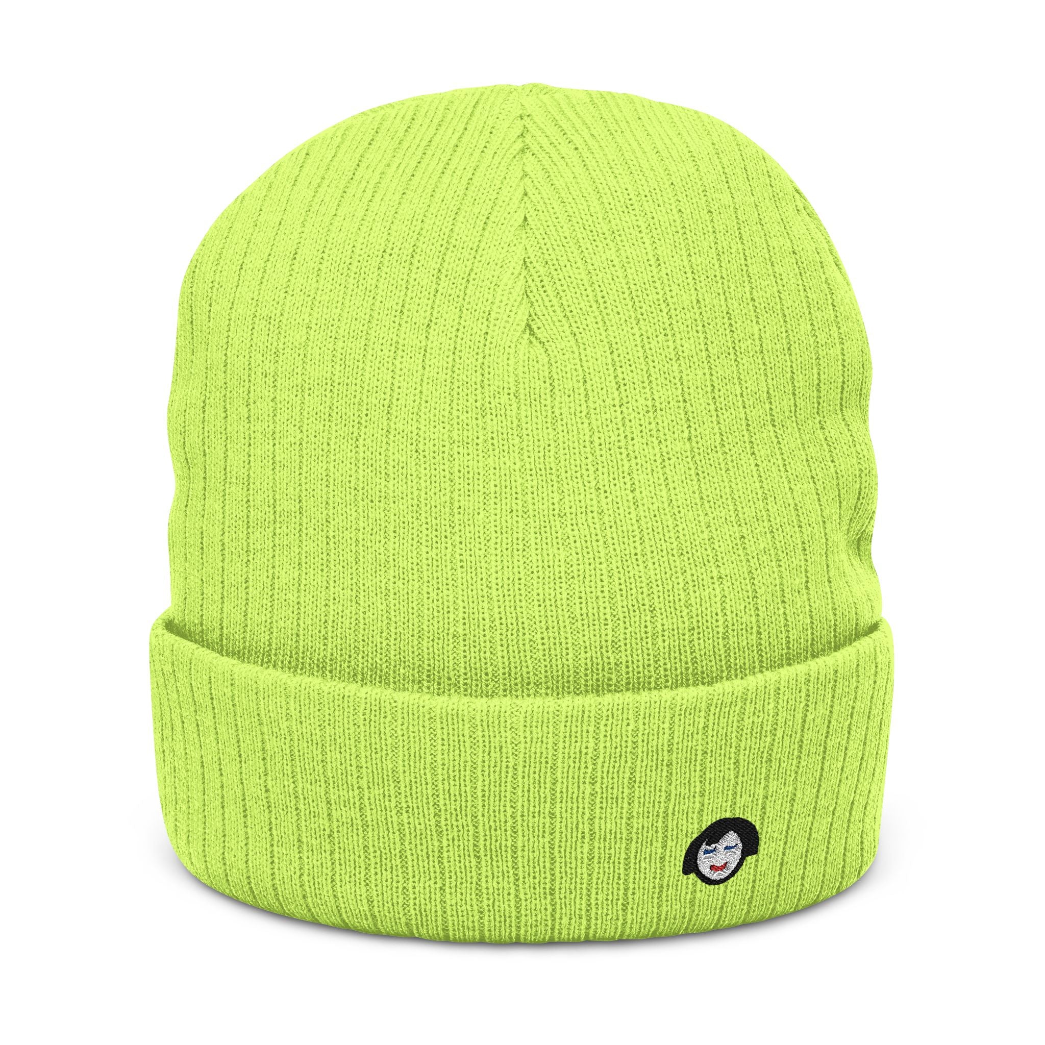Tiny JECKY Face Beanie | Ribbed Knit Embroidered Hat