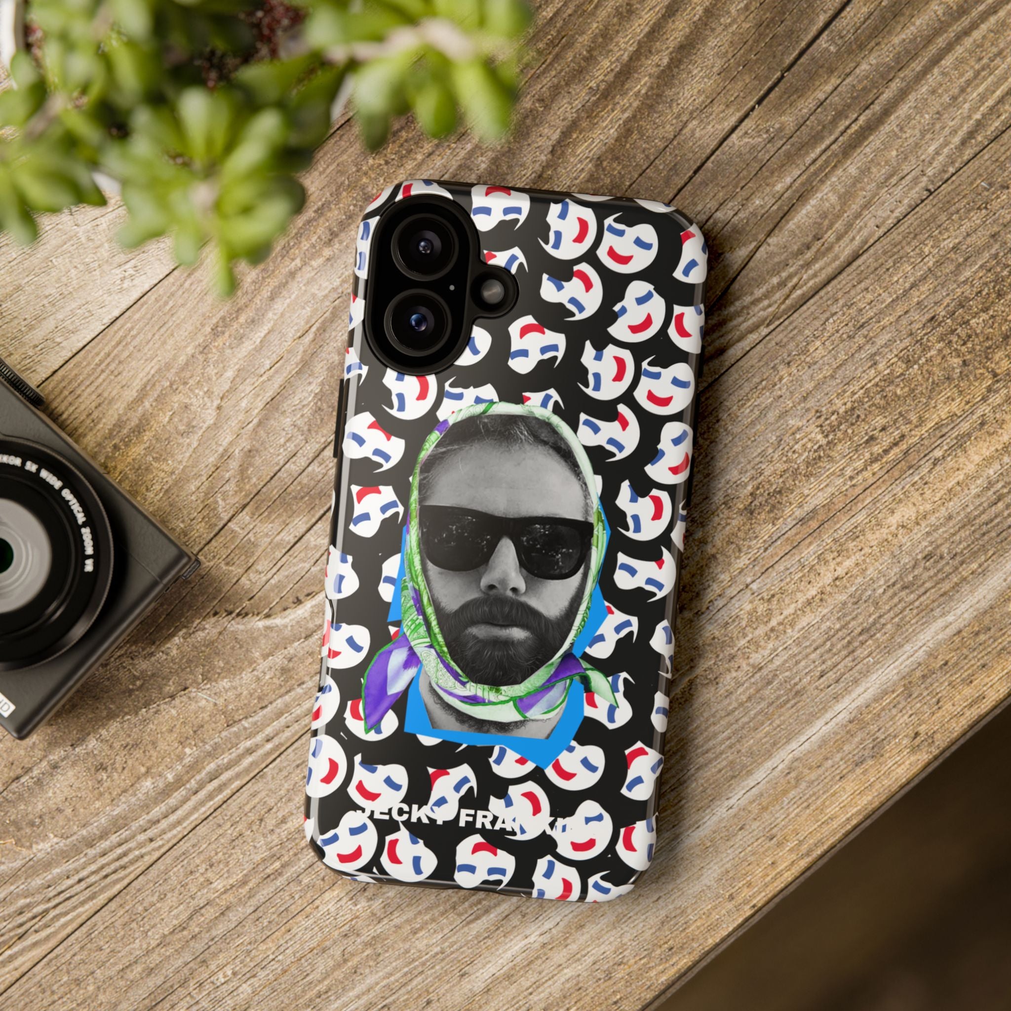 Smiling Mask Pattern Portrait Phone Case | Tough Cases