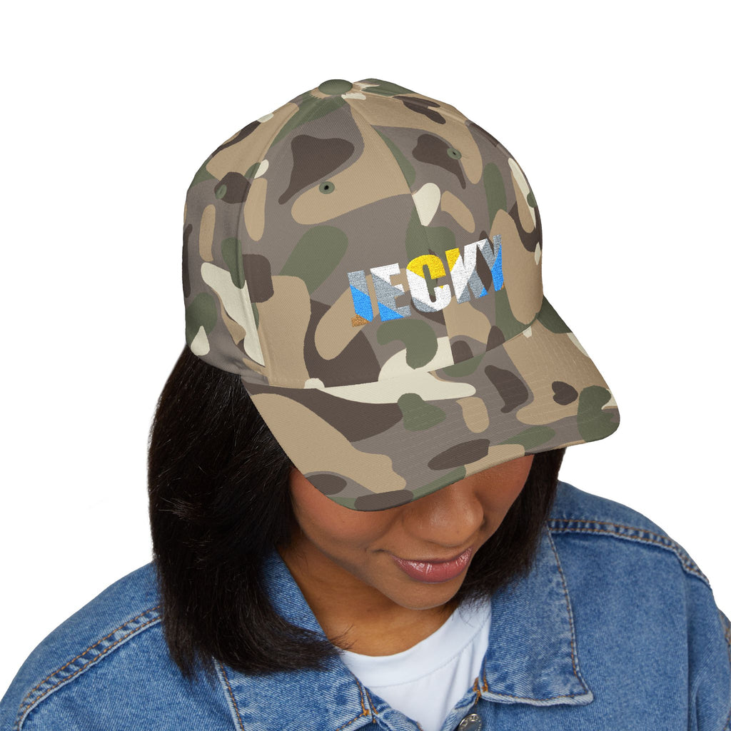 JECKY Text Patch Cap | Embroidered Baseball Hat, Winking Back Detail