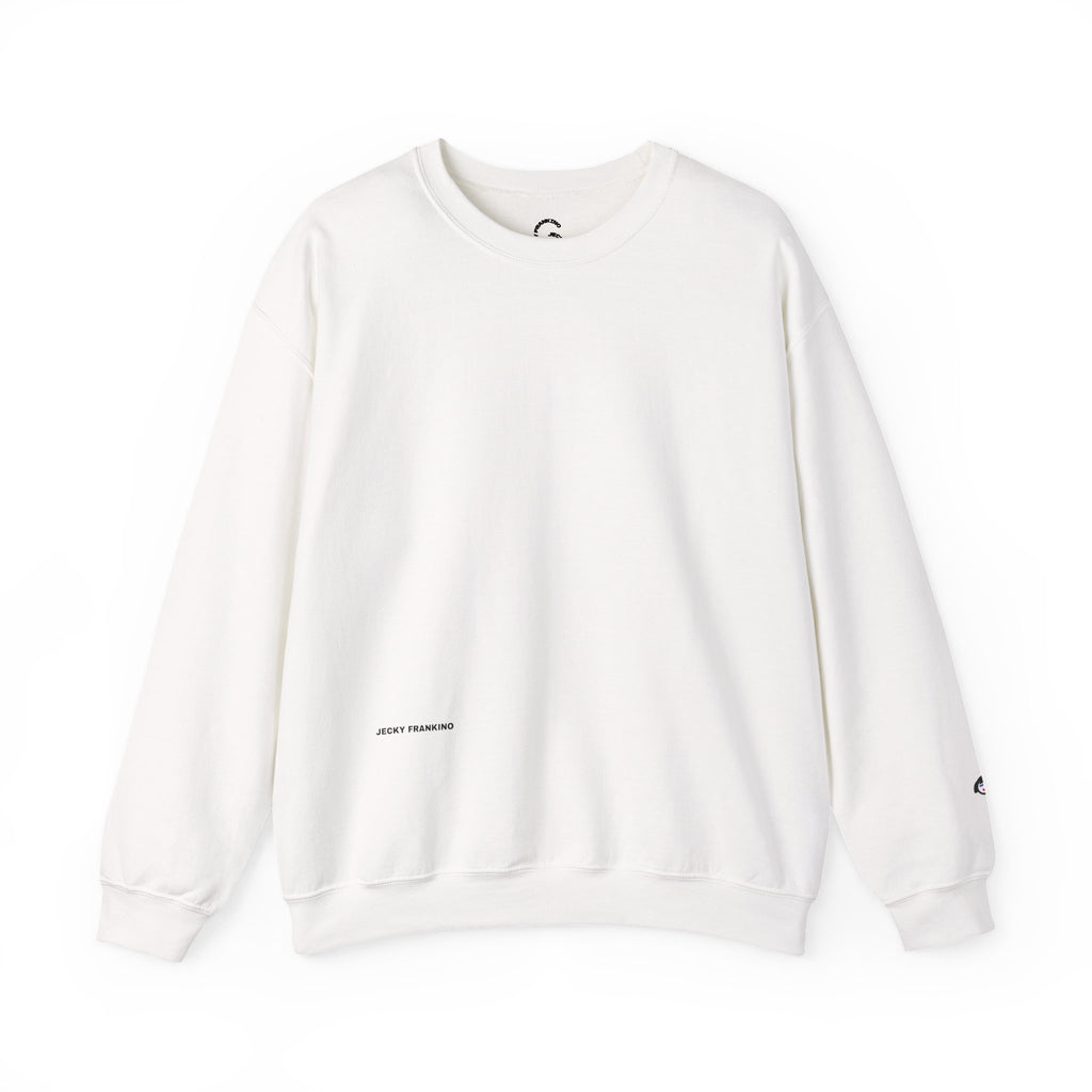 JECKY is/back Crewneck Sweatshirt | Minimal Back Text Design