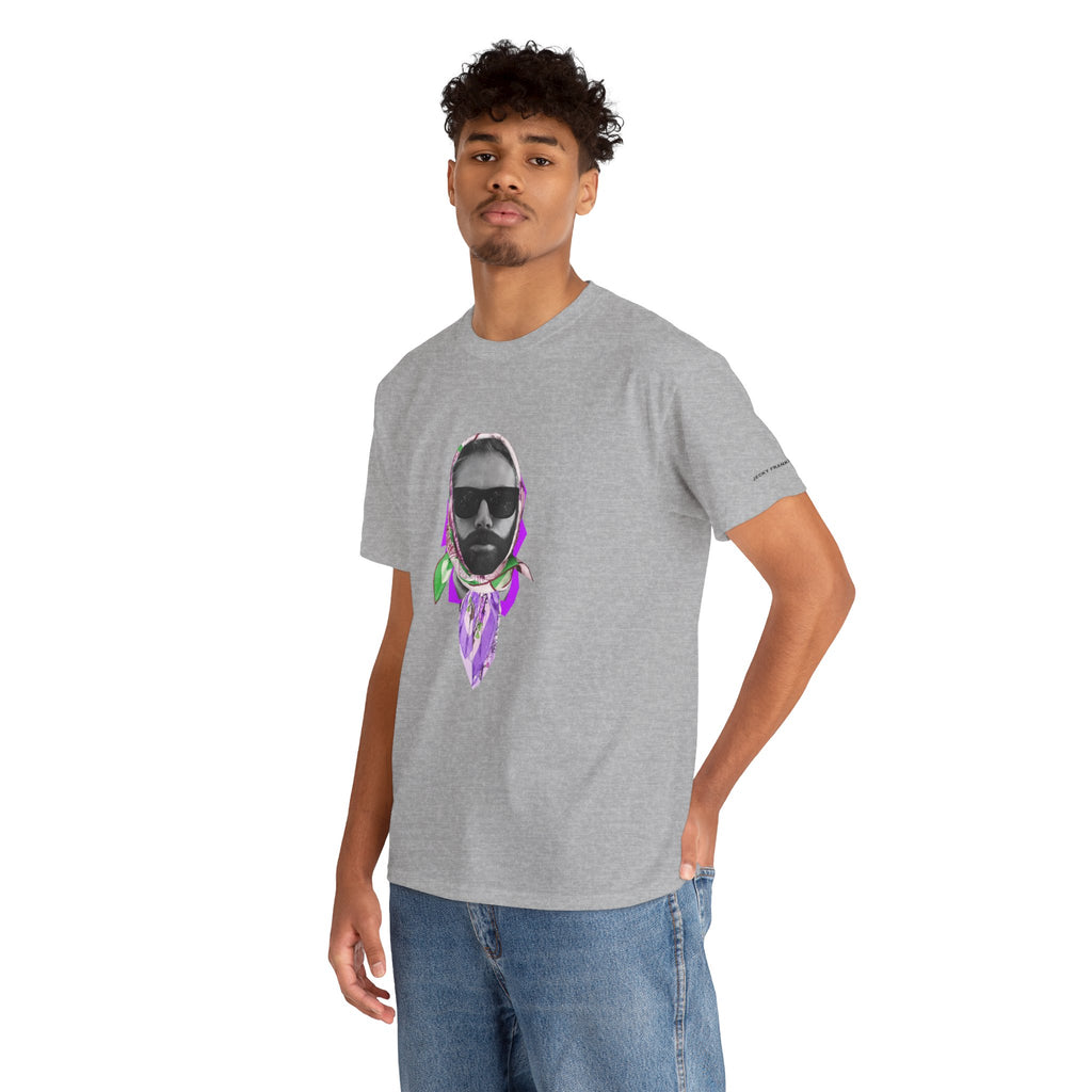 JECKY Fuxia FOULARD  Man  T-Shirt | Retro Portrait, Sunglasses, Vaporwave Accent