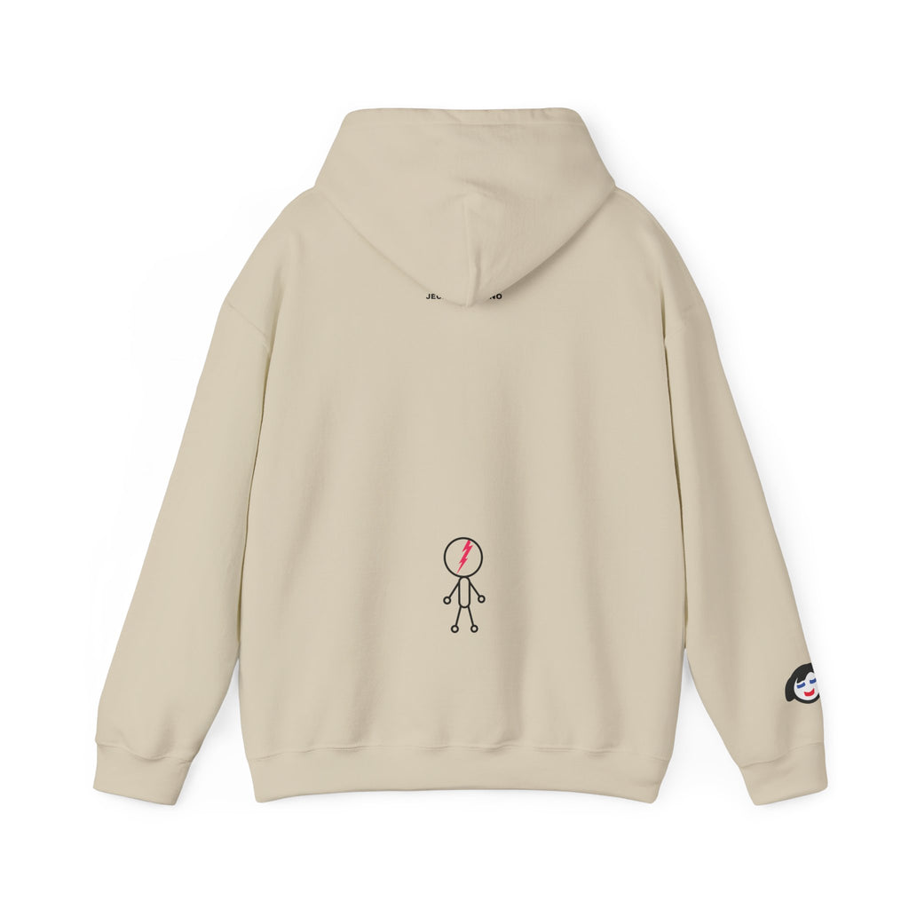 Smiling Rainbow Face JECKY FRANKINO Hoodie | Minimal Pastel Graphic Sweatshirt
