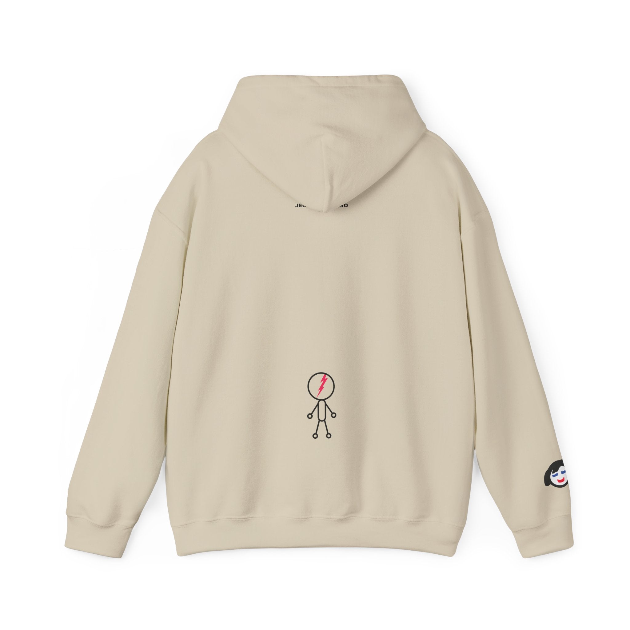 Smiling Rainbow Face JECKY FRANKINO Hoodie | Minimal Pastel Graphic Sweatshirt
