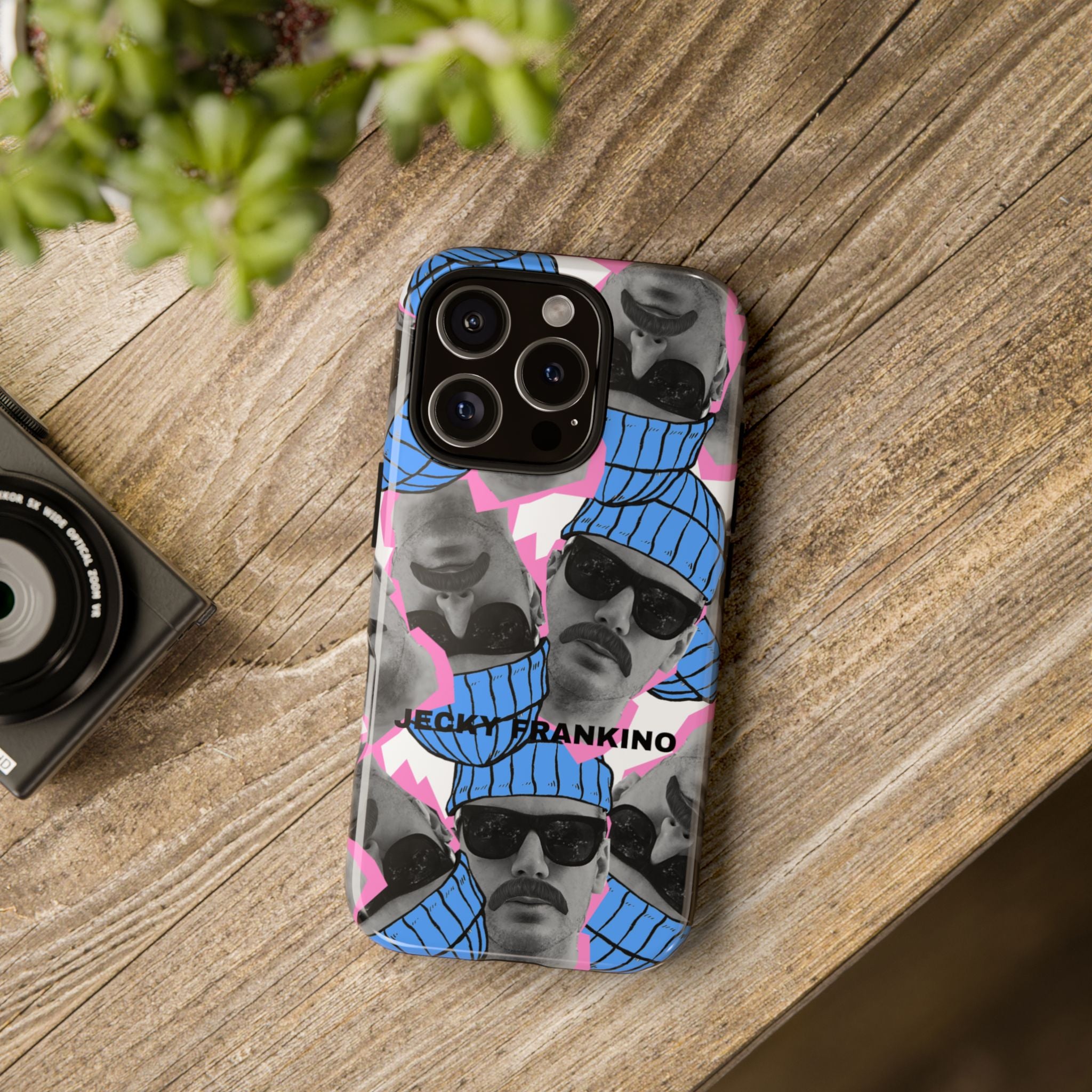 Retro Beanie Portraits phone case | iPhone protective case, quirky face collage