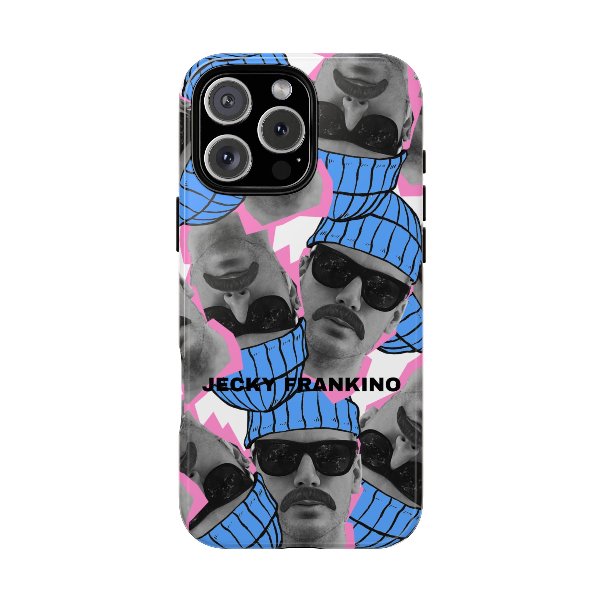 Retro Beanie Portraits phone case | iPhone protective case, quirky face collage