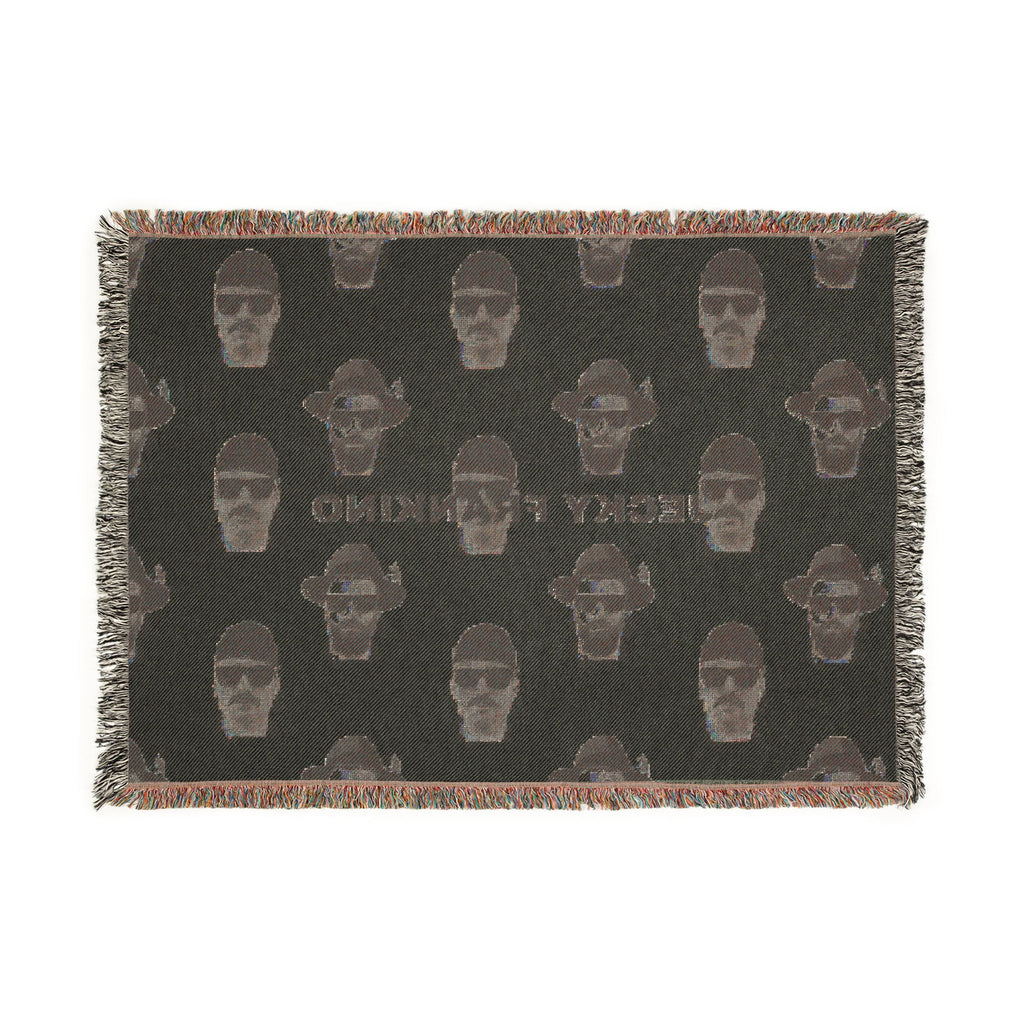 Woven Blanket | Repeating  Jerky FaceDesign, Neutral Tones