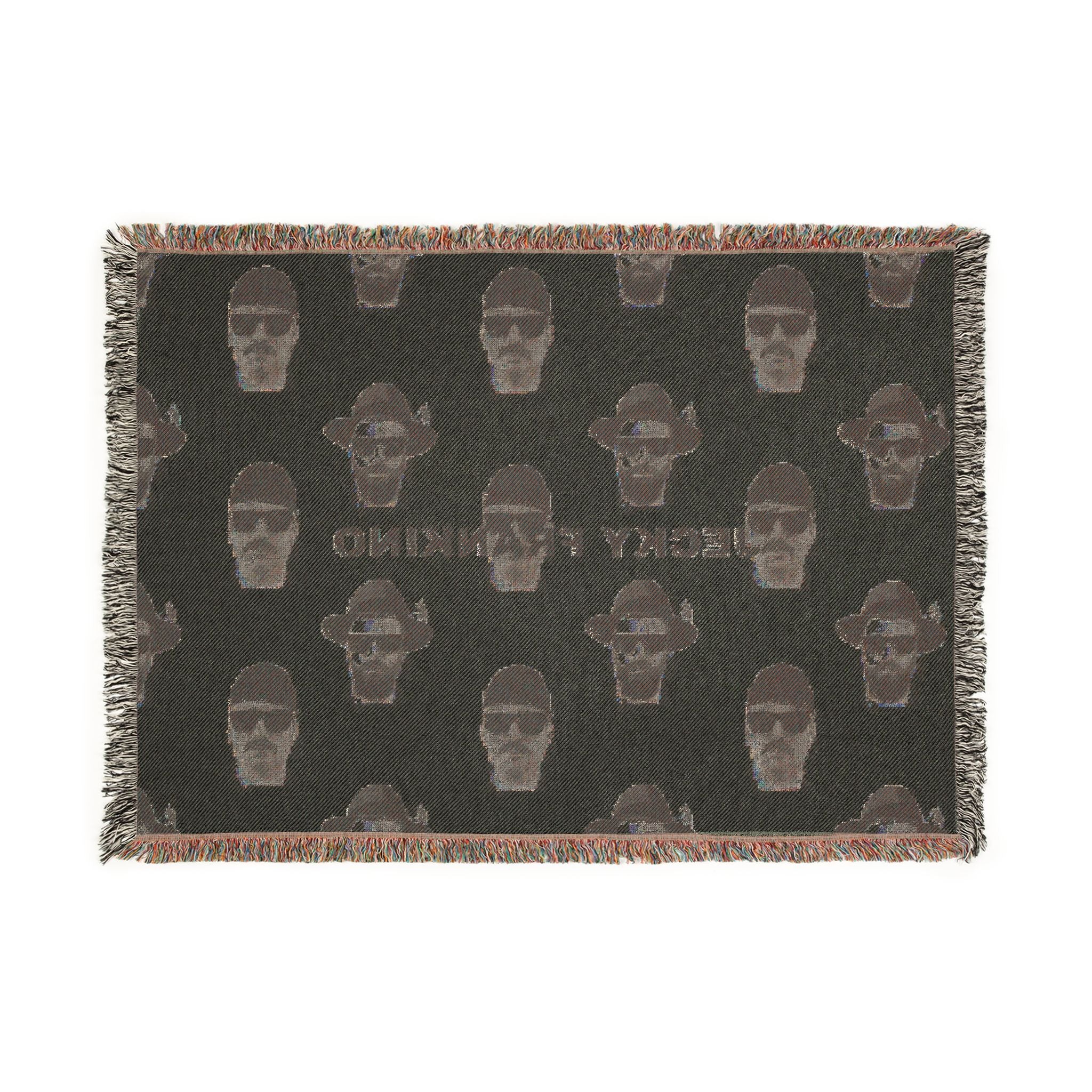 Woven Blanket | Repeating  Jerky FaceDesign, Neutral Tones