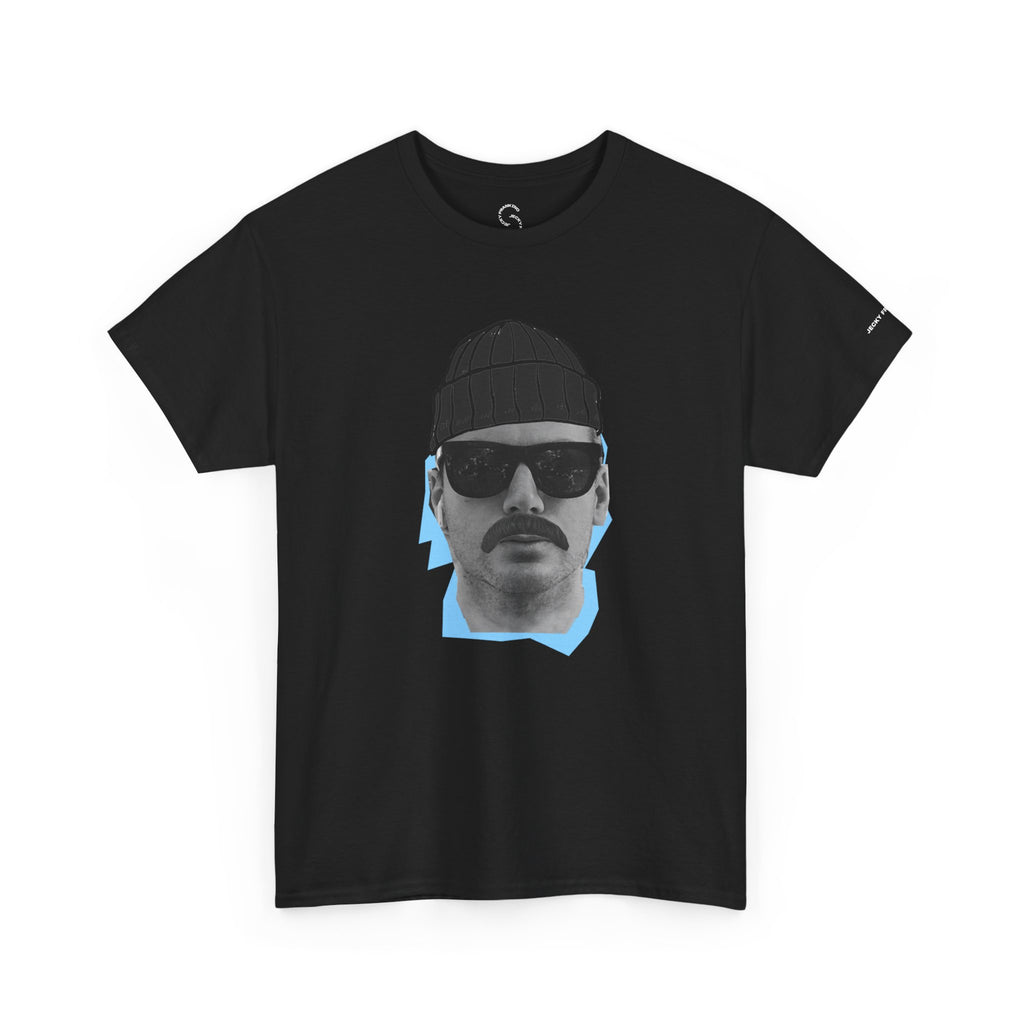 JECKY BLACK Beanie  Man  T-Shirt | Retro Portrait, Sunglasses, Vaporwave Accent