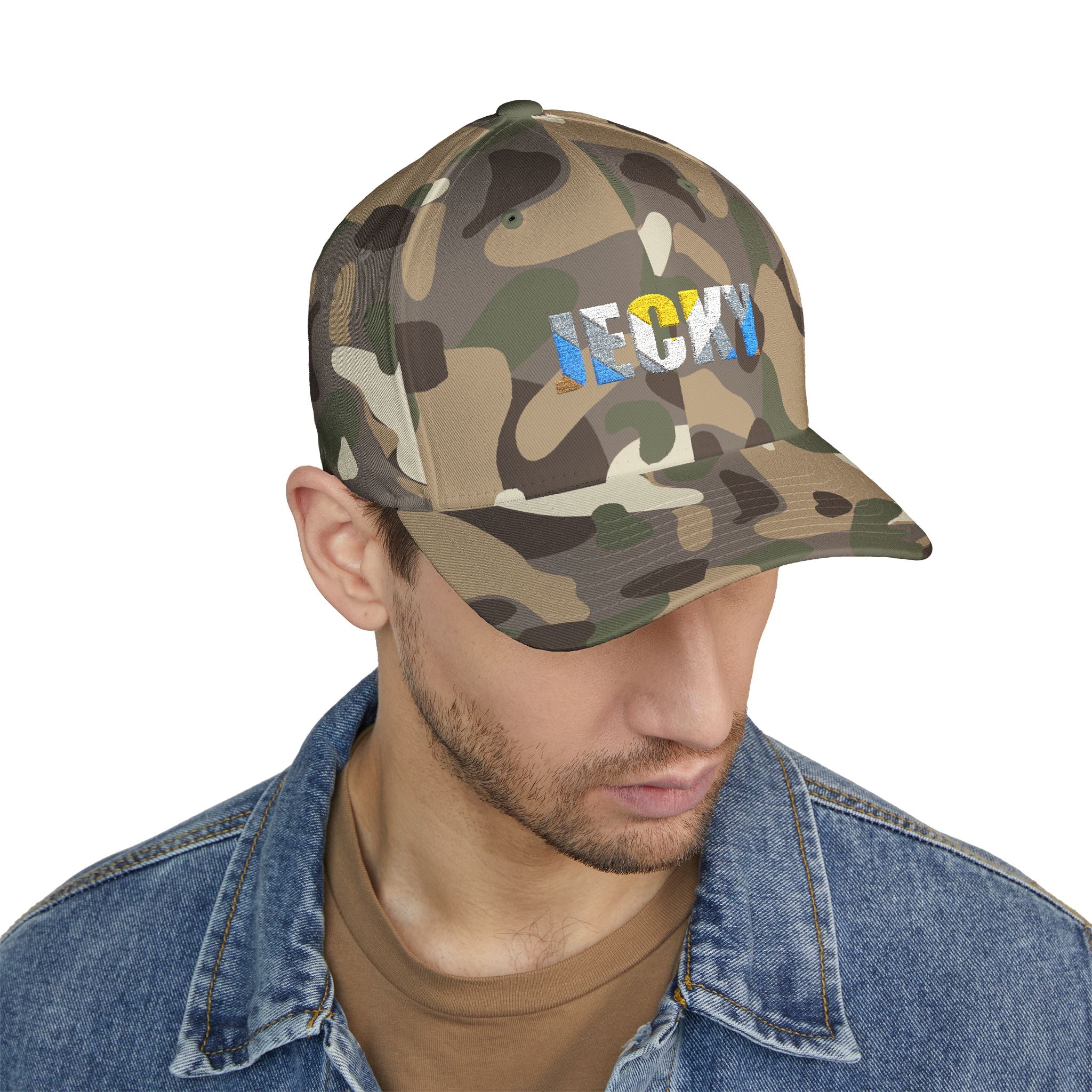 JECKY Text Patch Cap | Embroidered Baseball Hat, Winking Back Detail
