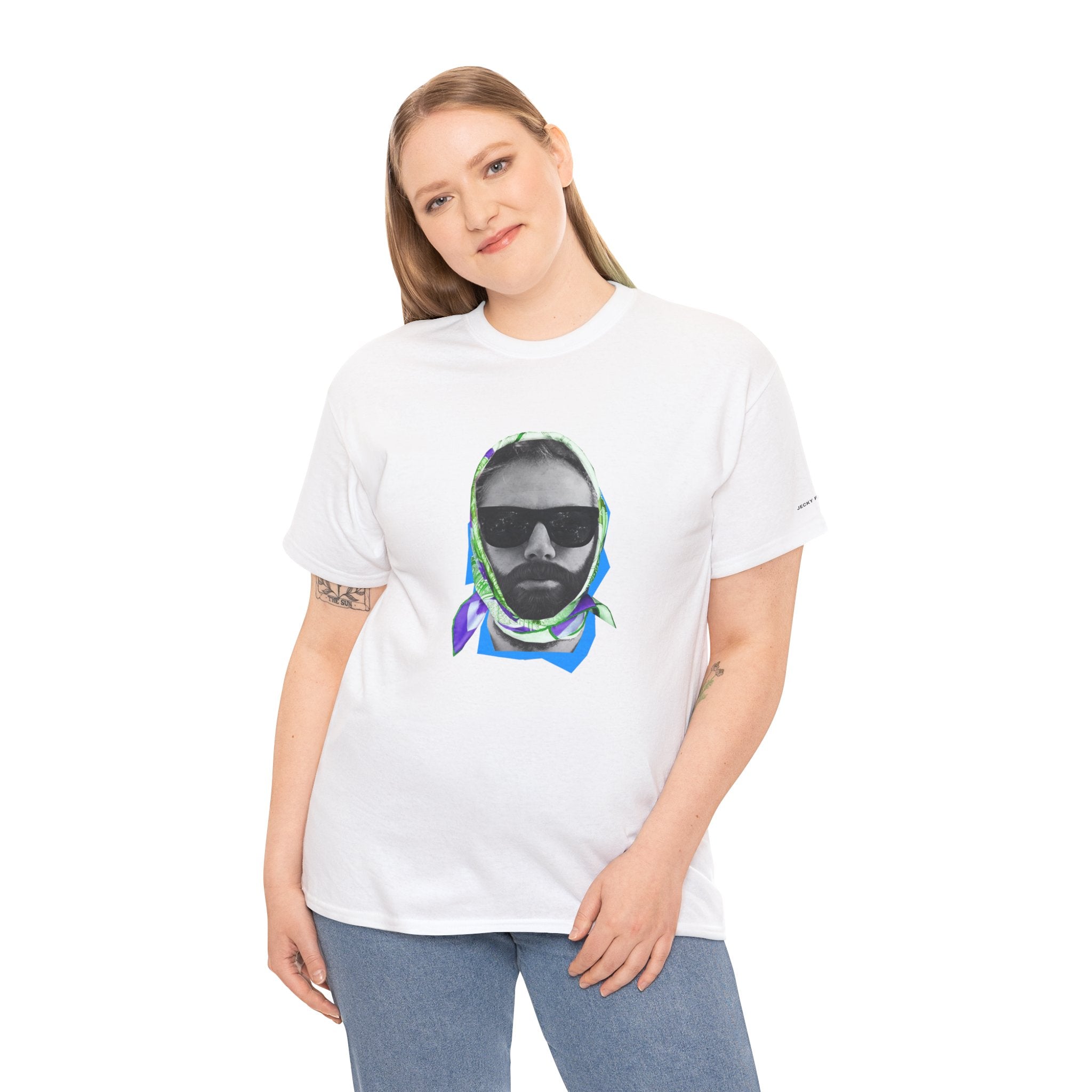 JECKY FOULARD  Man  T-Shirt | Retro Portrait, Sunglasses, Vaporwave Accent