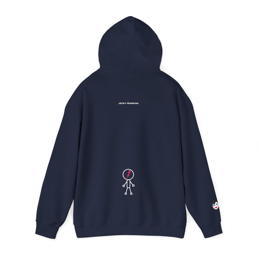 Smiling Rainbow Face JECKY FRANKINO Hoodie | Minimal Pastel Graphic Sweatshirt