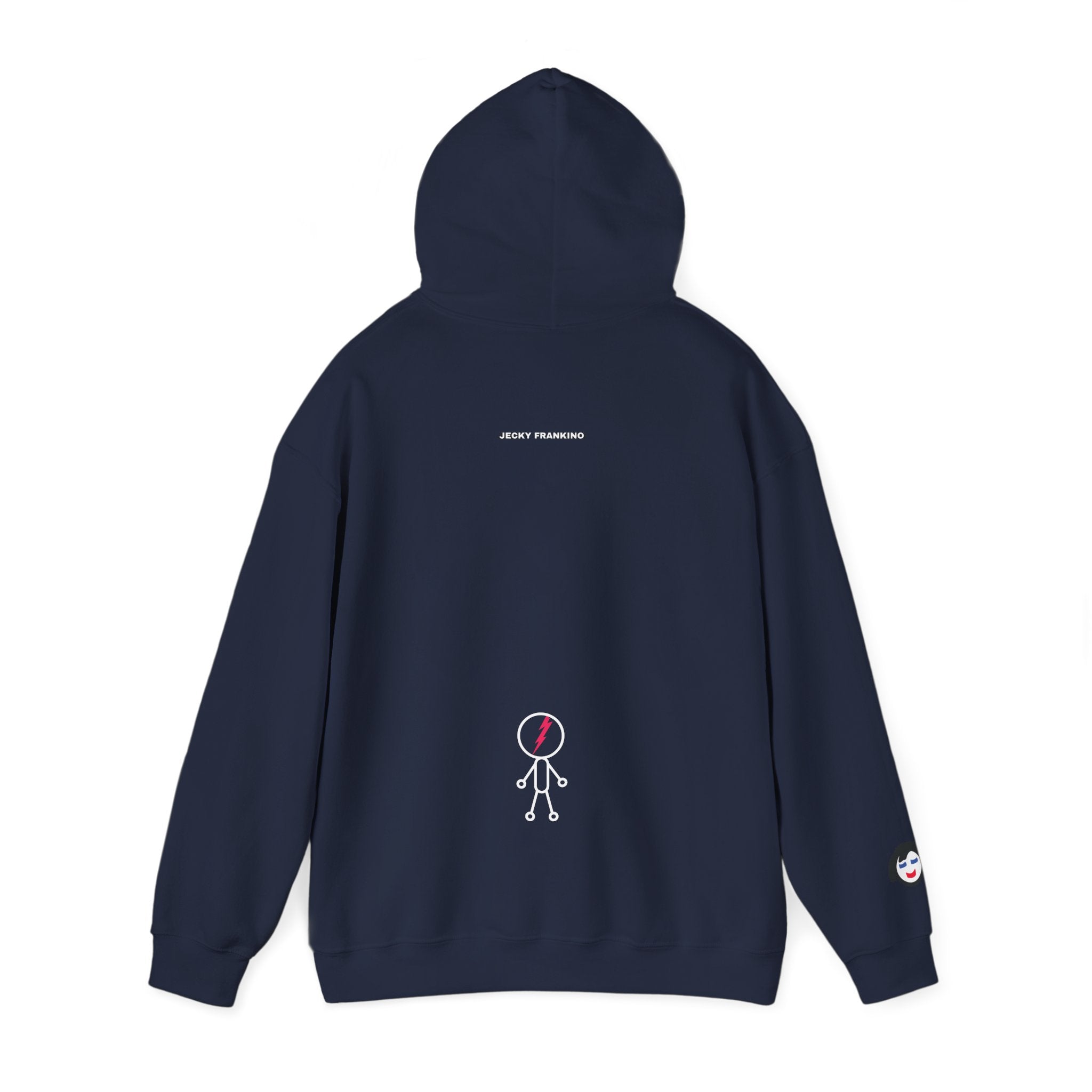 Smiling Rainbow Face JECKY FRANKINO Hoodie | Minimal Pastel Graphic Sweatshirt