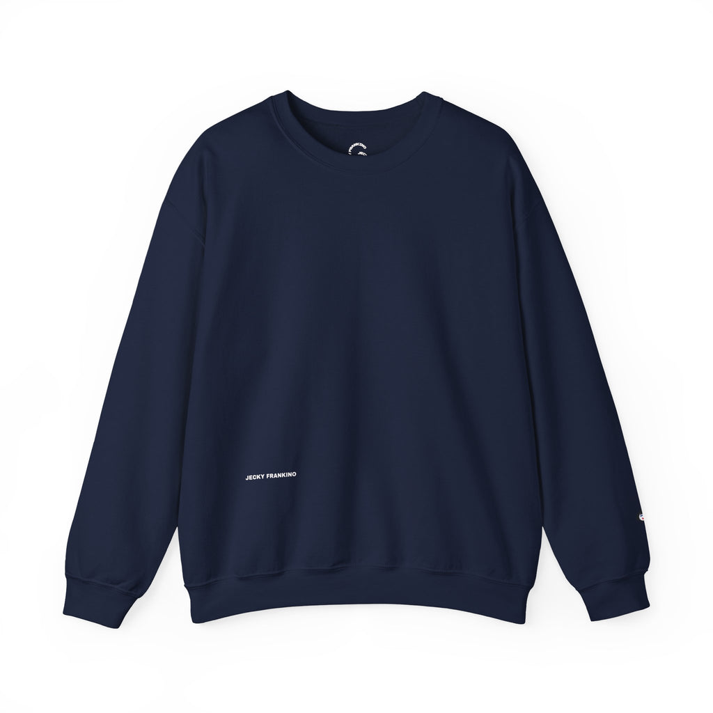 JECKY is/back Crewneck Sweatshirt | Minimal Back Text Design
