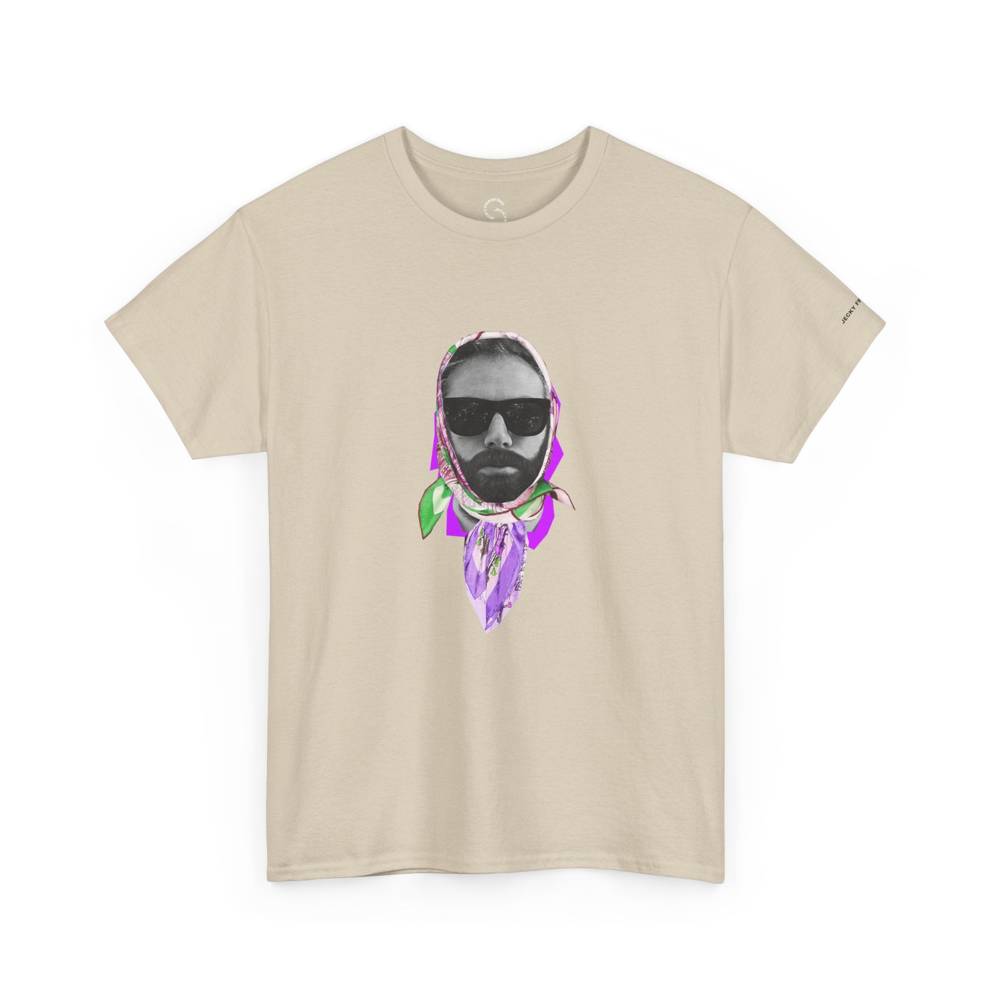 JECKY Fuxia FOULARD  Man  T-Shirt | Retro Portrait, Sunglasses, Vaporwave Accent