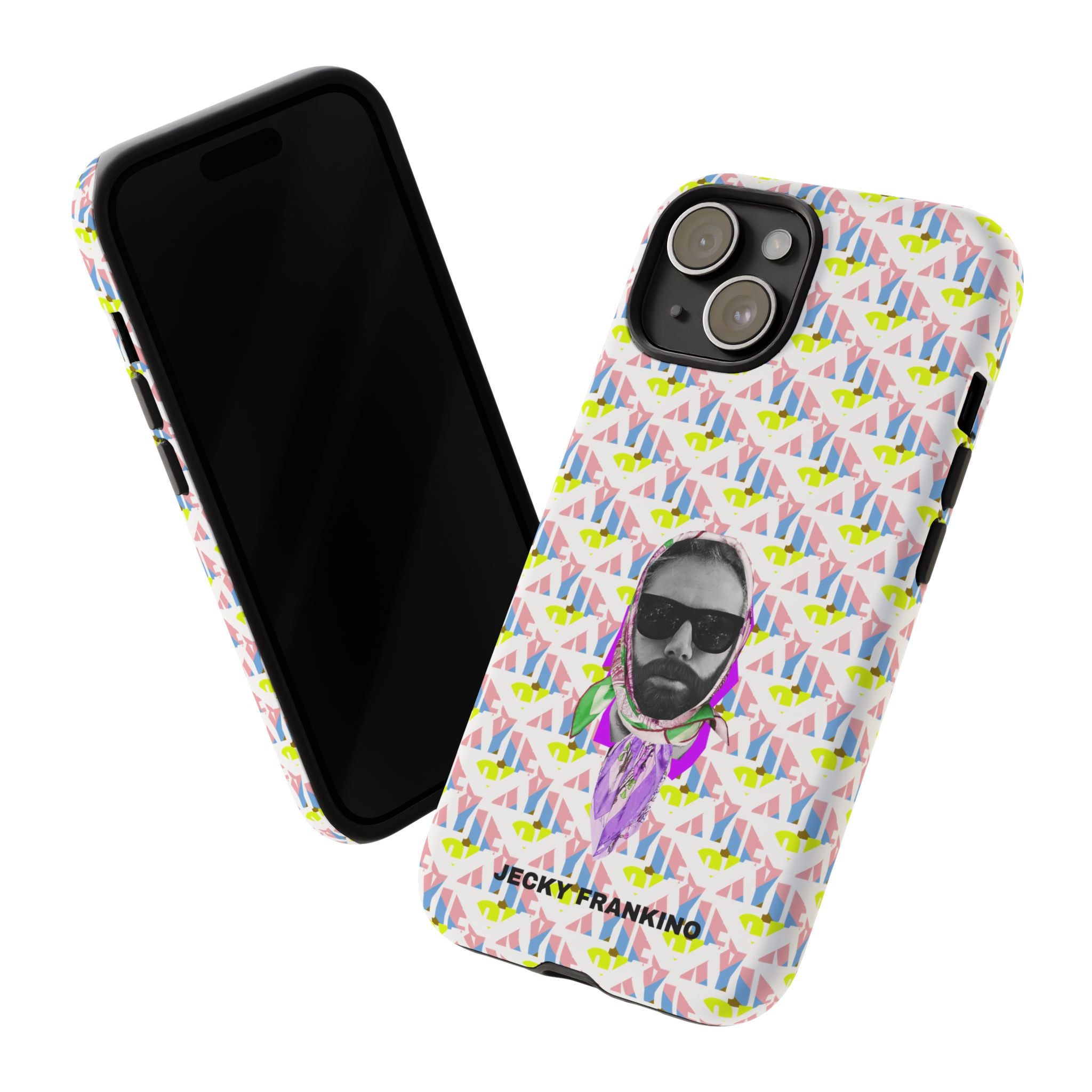 JECKY Retro Geometric Pattern with Sunglass Portrait Phone Case | Tough Cases