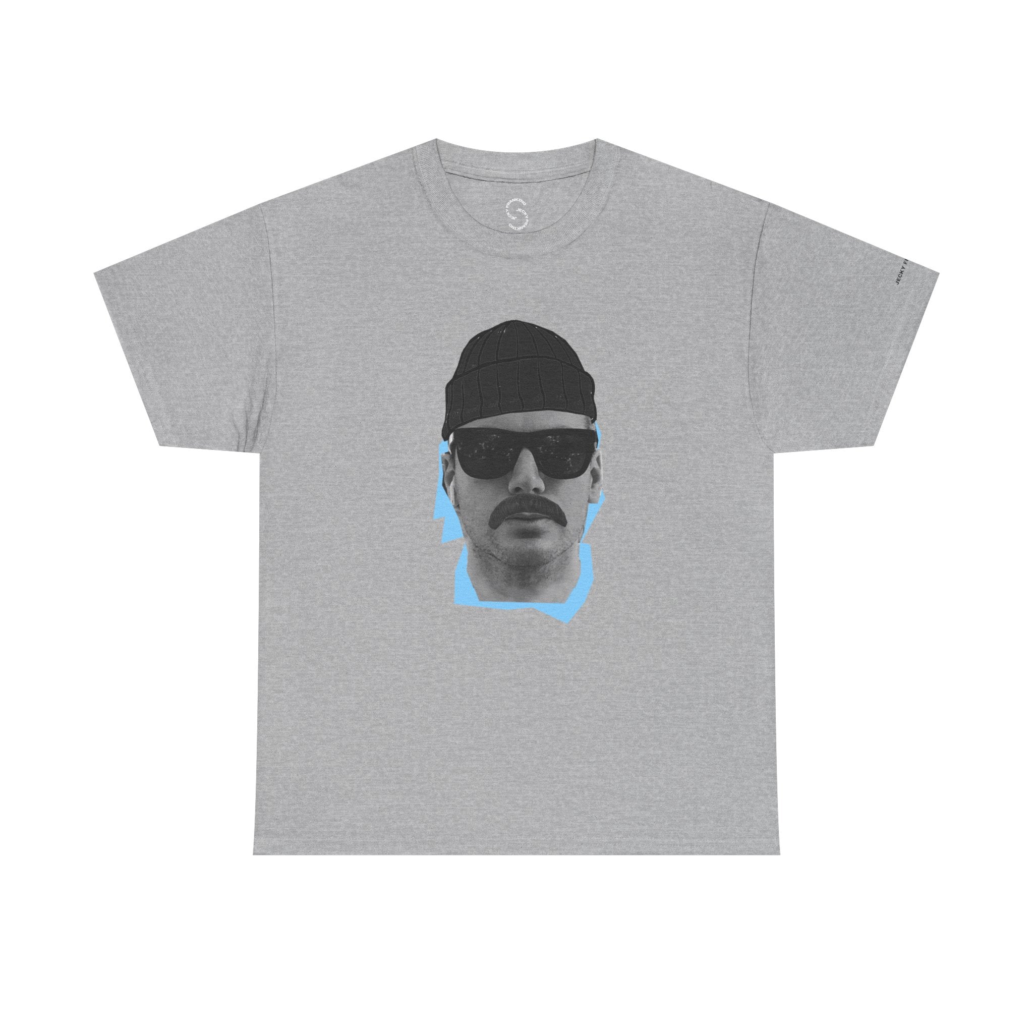 JECKY BLACK Beanie  Man  T-Shirt | Retro Portrait, Sunglasses, Vaporwave Accent