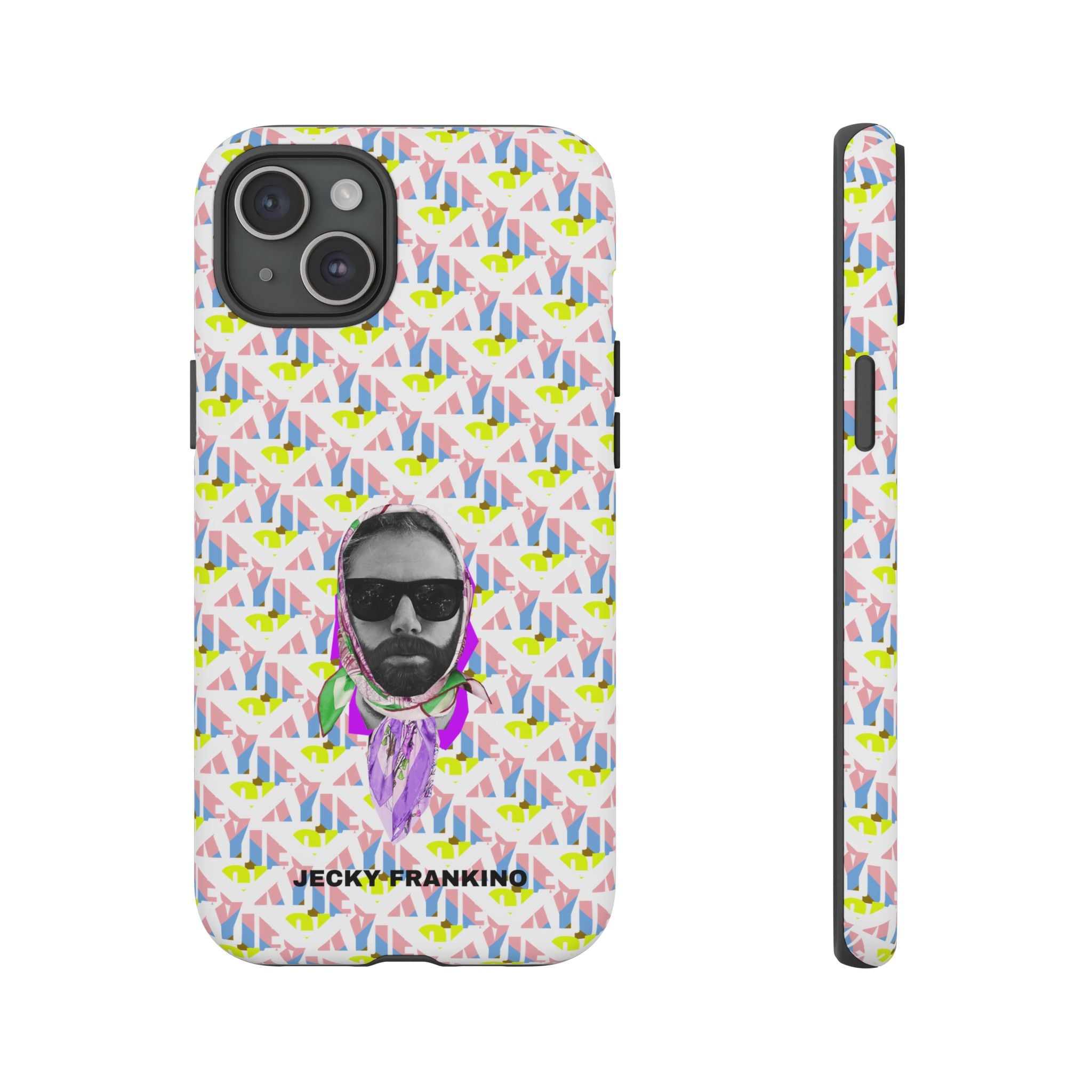 JECKY Retro Geometric Pattern with Sunglass Portrait Phone Case | Tough Cases