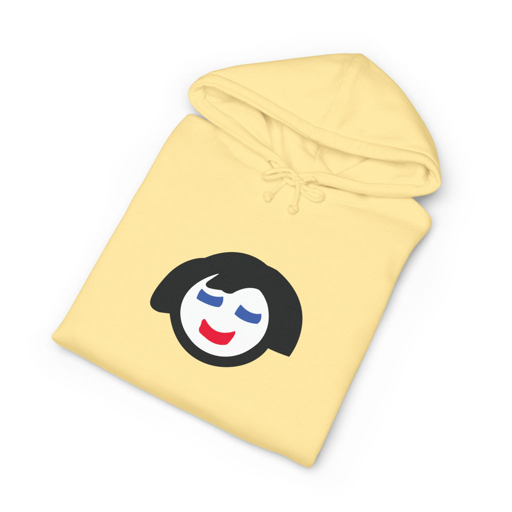 Smiling Face Graphic Hoodie | Minimal Portrait, White Hooded Sweatshirt