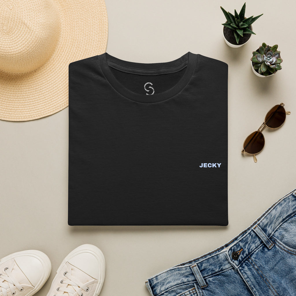 Minimal 'LUCKY' Text Tee, T-Shirt | Small Chest Script Logo