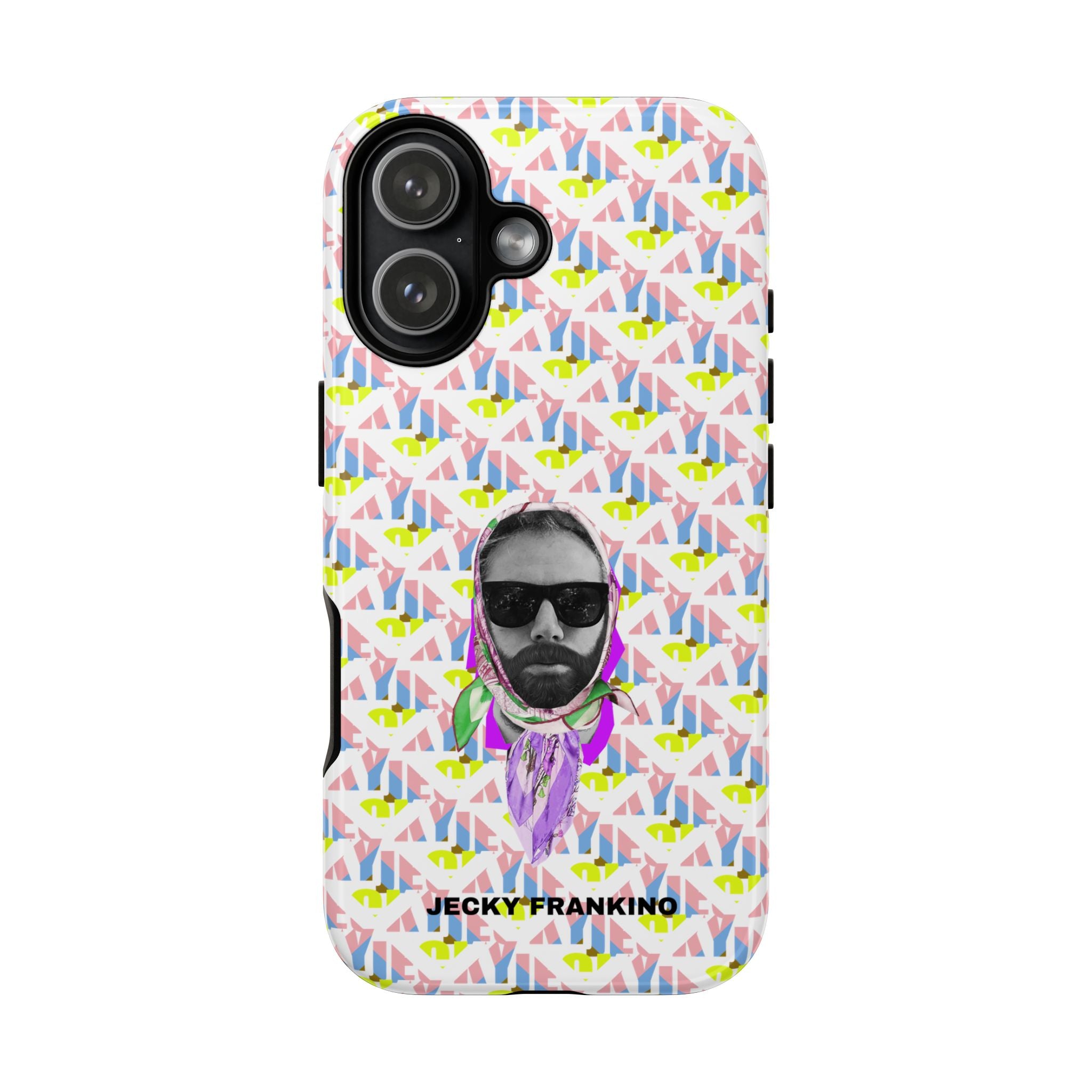 JECKY Retro Geometric Pattern with Sunglass Portrait Phone Case | Tough Cases