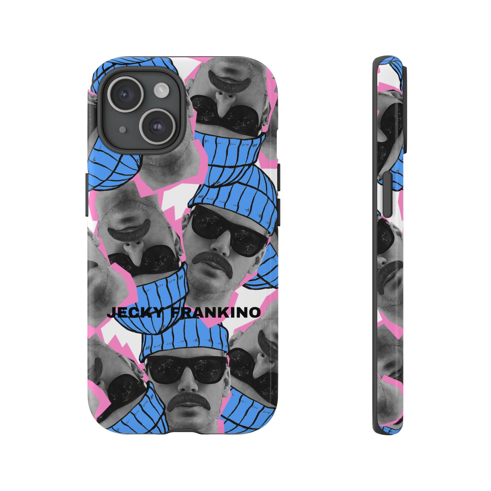 Retro Beanie Portraits phone case | iPhone protective case, quirky face collage